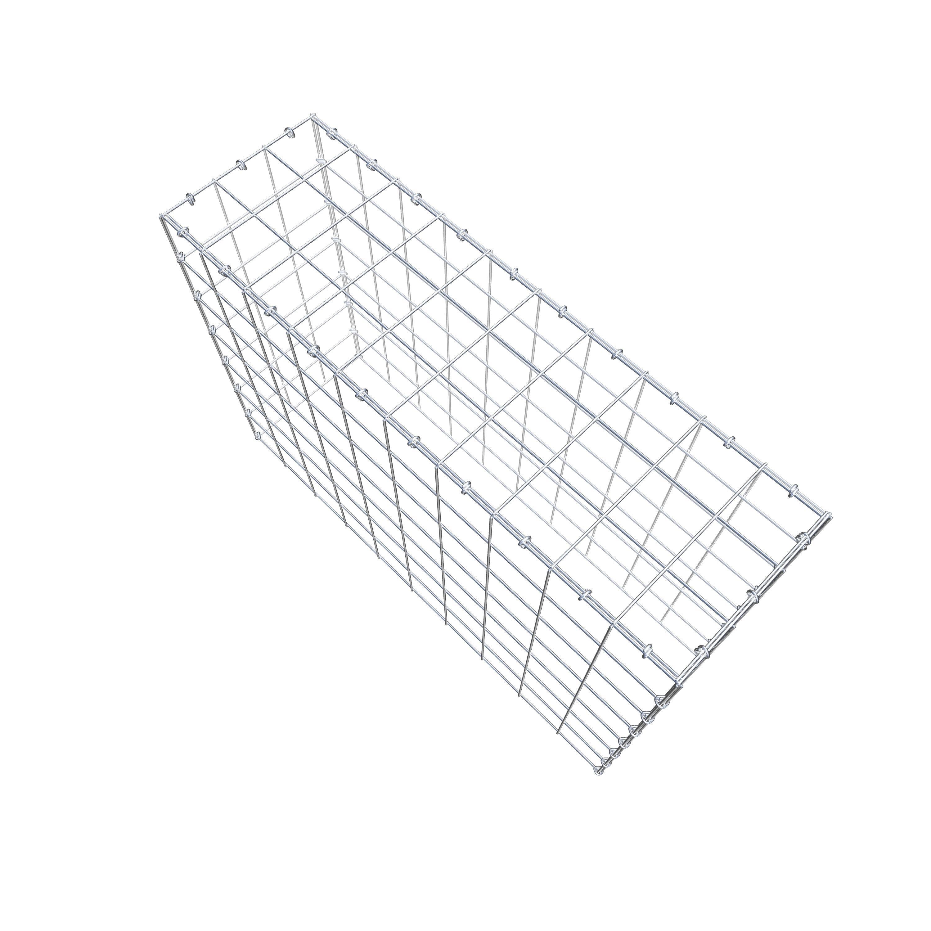 Typ 3 påbyggnadsgabion 100 cm x 70 cm x 30 cm (L x H x D), maskstorlek 10 cm x 10 cm, C-ring