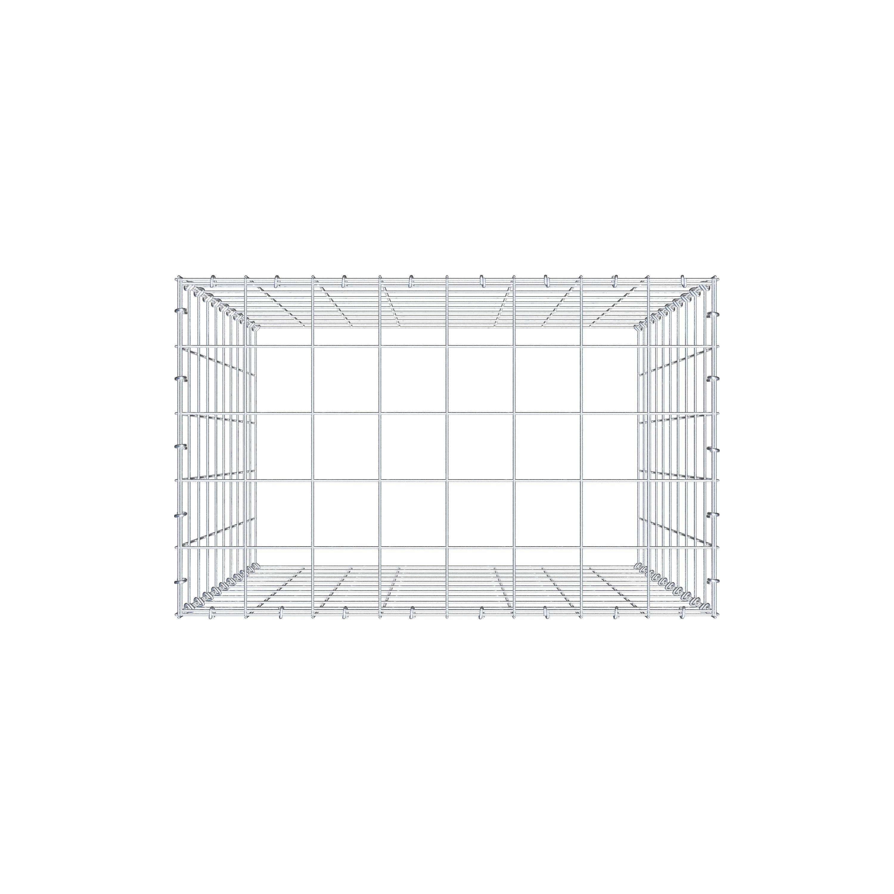 Typ 3 påbyggnadsgabion 100 cm x 80 cm x 50 cm (L x H x D), maskstorlek 10 cm x 10 cm, C-ring