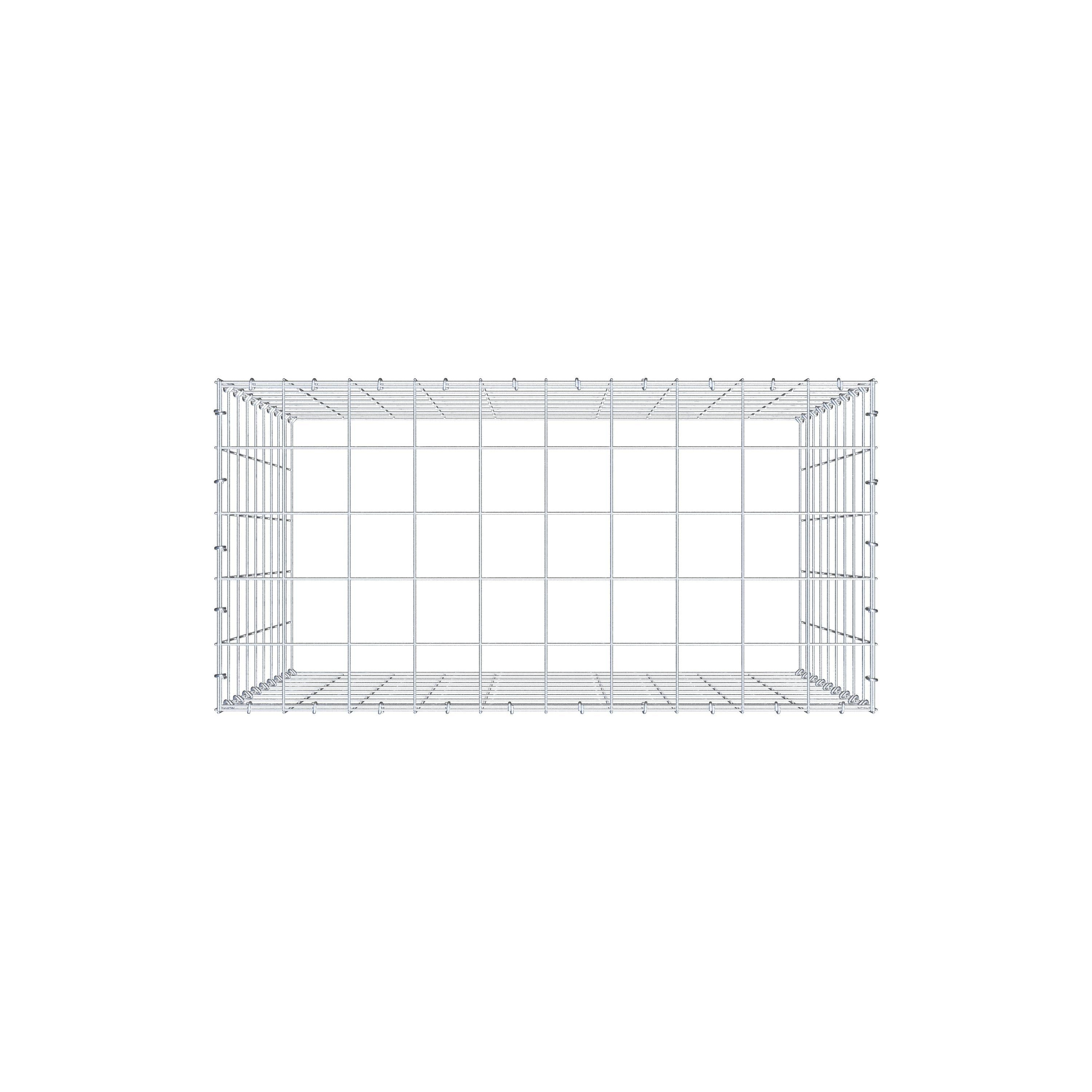 Mounted gabion type 3 100 cm x 90 cm x 50 cm (L x H x D), mesh size 10 cm x 10 cm, C-ring