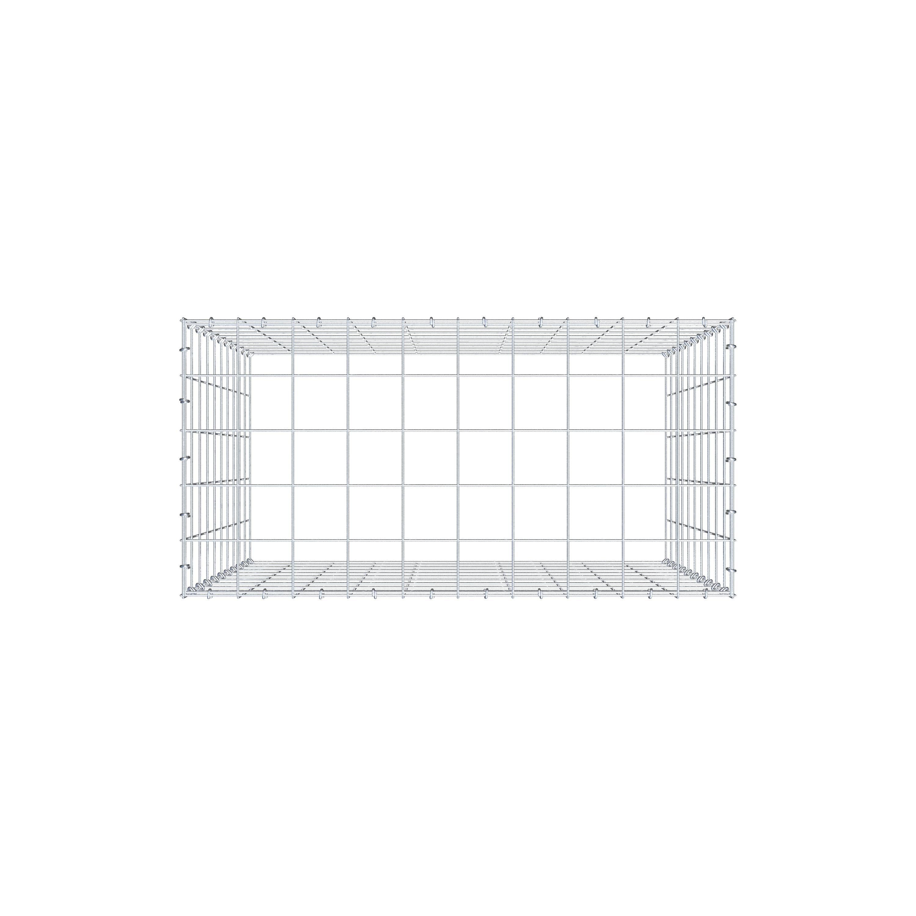 Mounted gabion type 3 100 cm x 100 cm x 50 cm (L x H x D), mesh size 10 cm x 10 cm, C-ring
