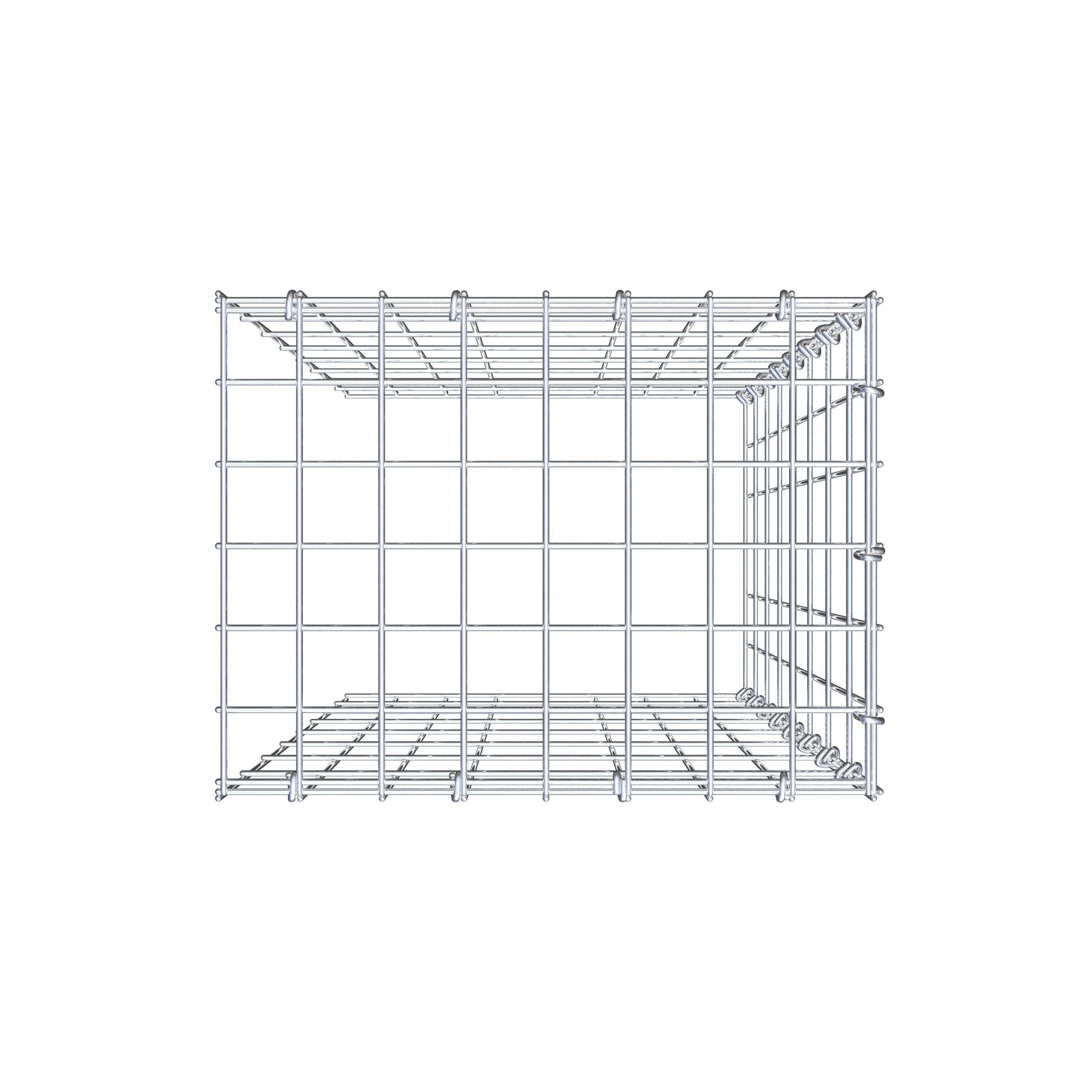 Mounted gabion type 4 80 cm x 40 cm x 30 cm (L x H x D), mesh size 5 cm x 10 cm, C-ring