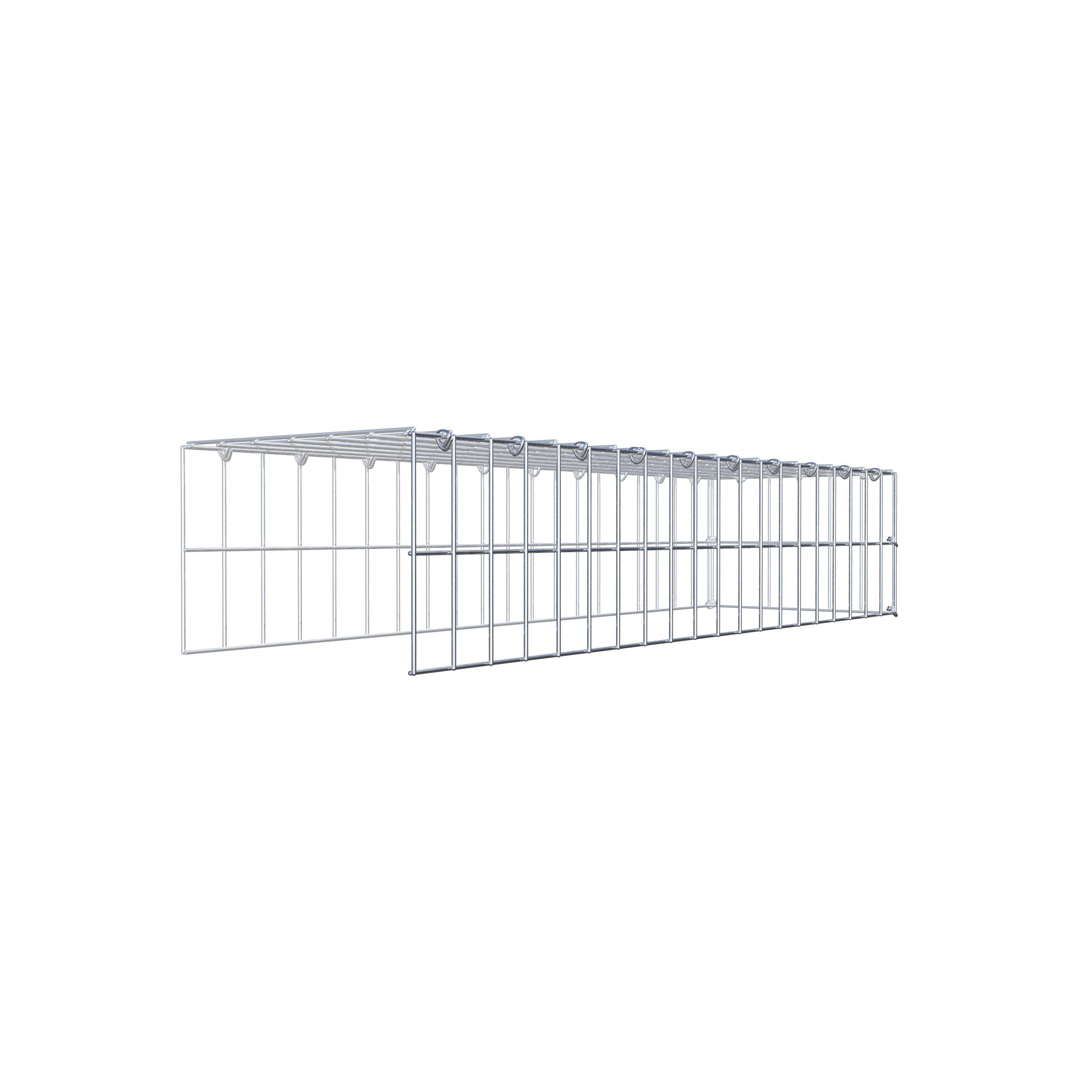 Gabião Tipo 4 100 cm x 20 cm x 30 cm (C x A x P), malhagem 5 cm x 10 cm, anel C