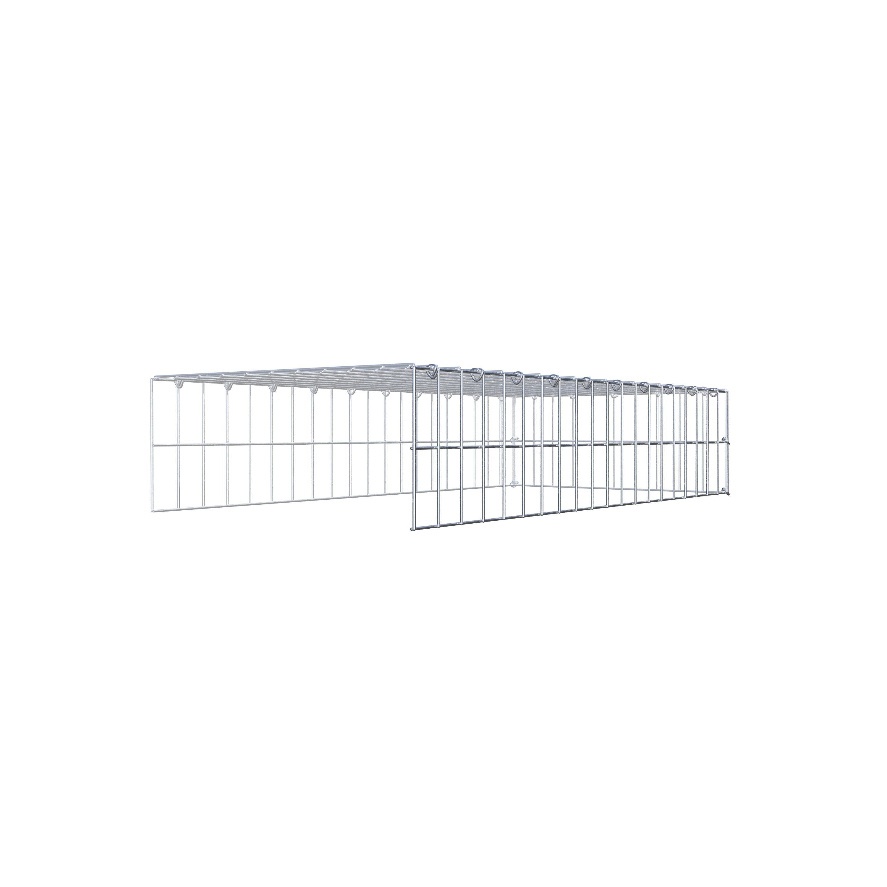 Typ 4 påbyggnadsgabion 100 cm x 20 cm x 50 cm (L x H x D), maskstorlek 5 cm x 10 cm, C-ring