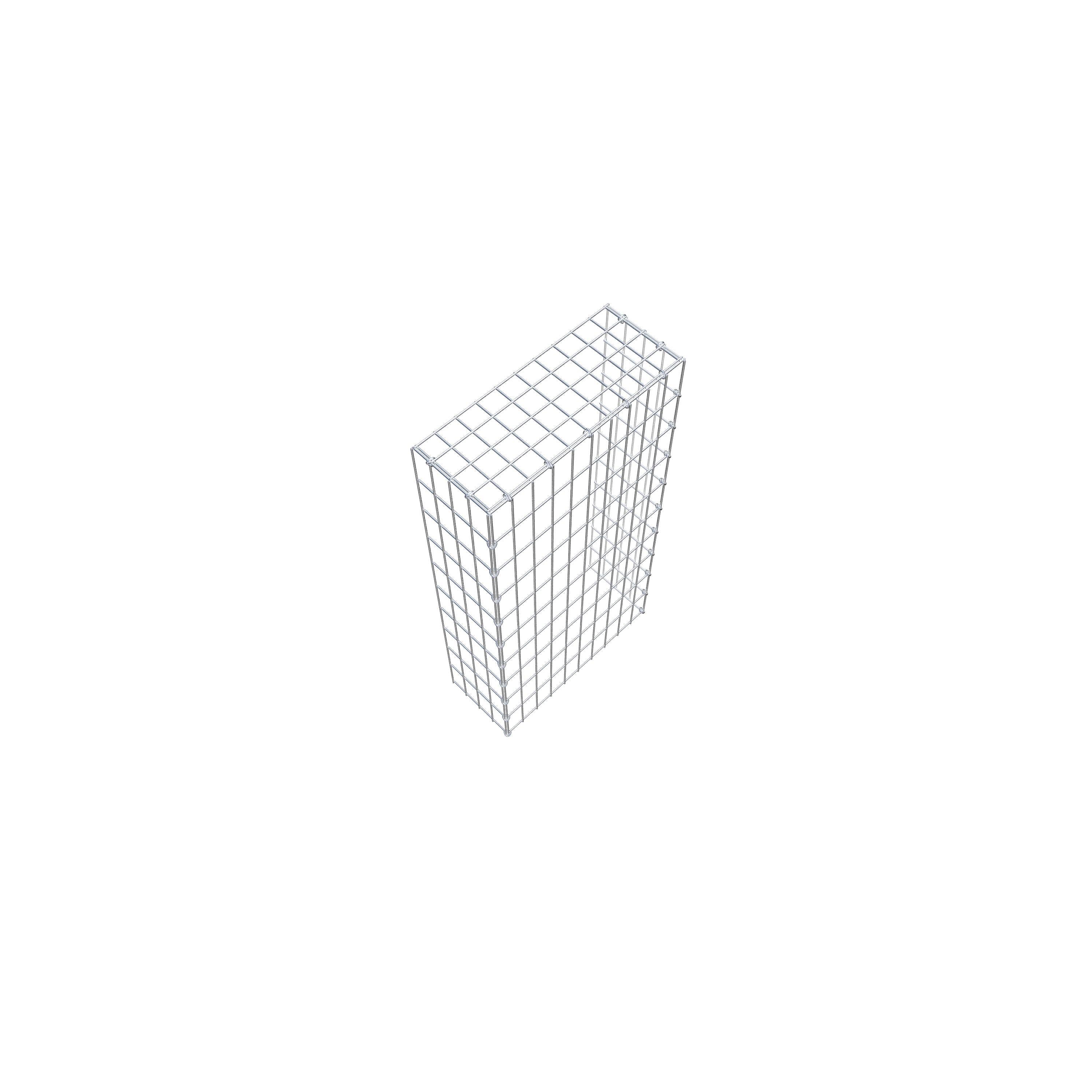 Typ 4 påbyggnadsgabion 100 cm x 20 cm x 50 cm (L x H x D), maskstorlek 5 cm x 10 cm, C-ring