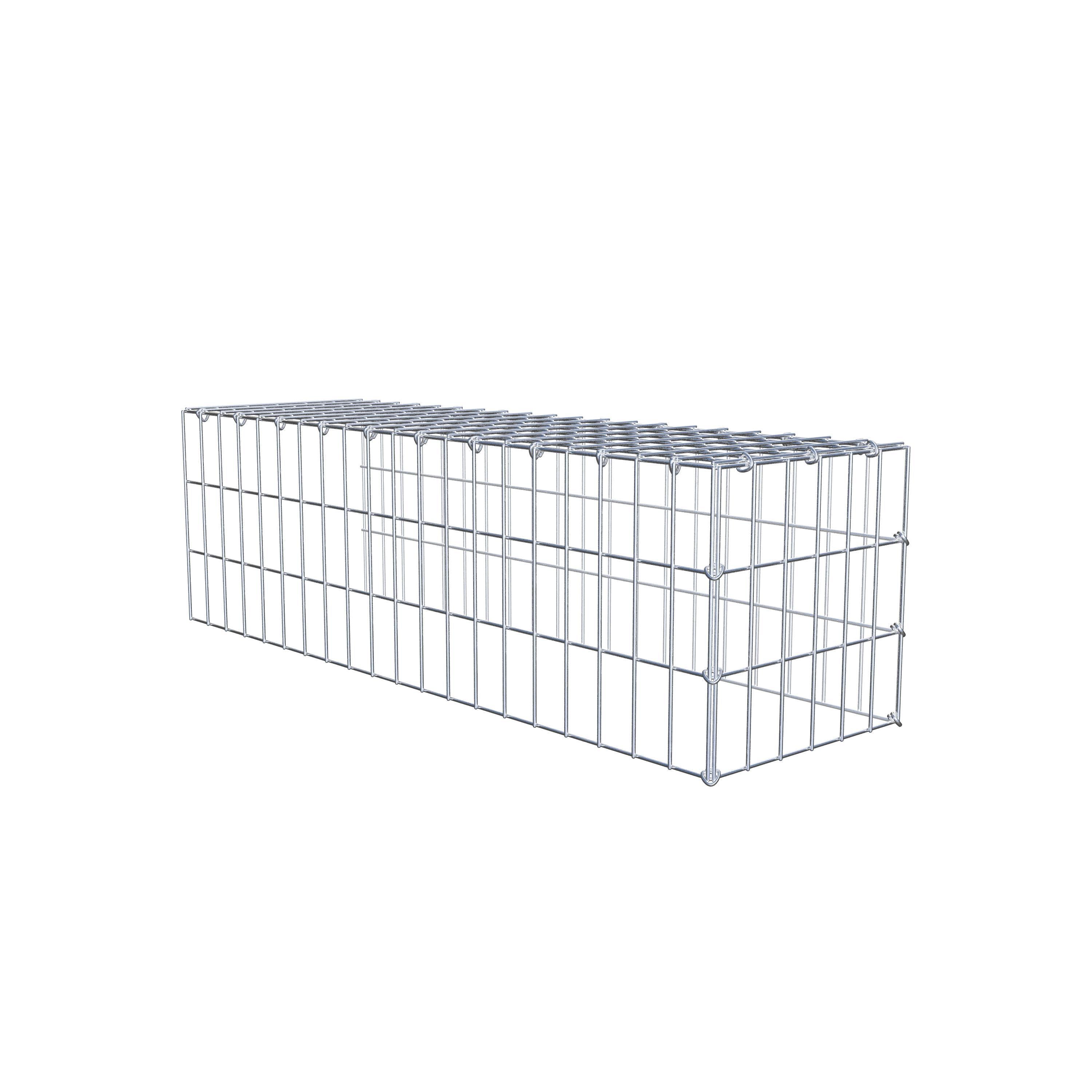 Gabião Tipo 4 100 cm x 30 cm x 30 cm (C x A x P), malhagem 5 cm x 10 cm, anel C