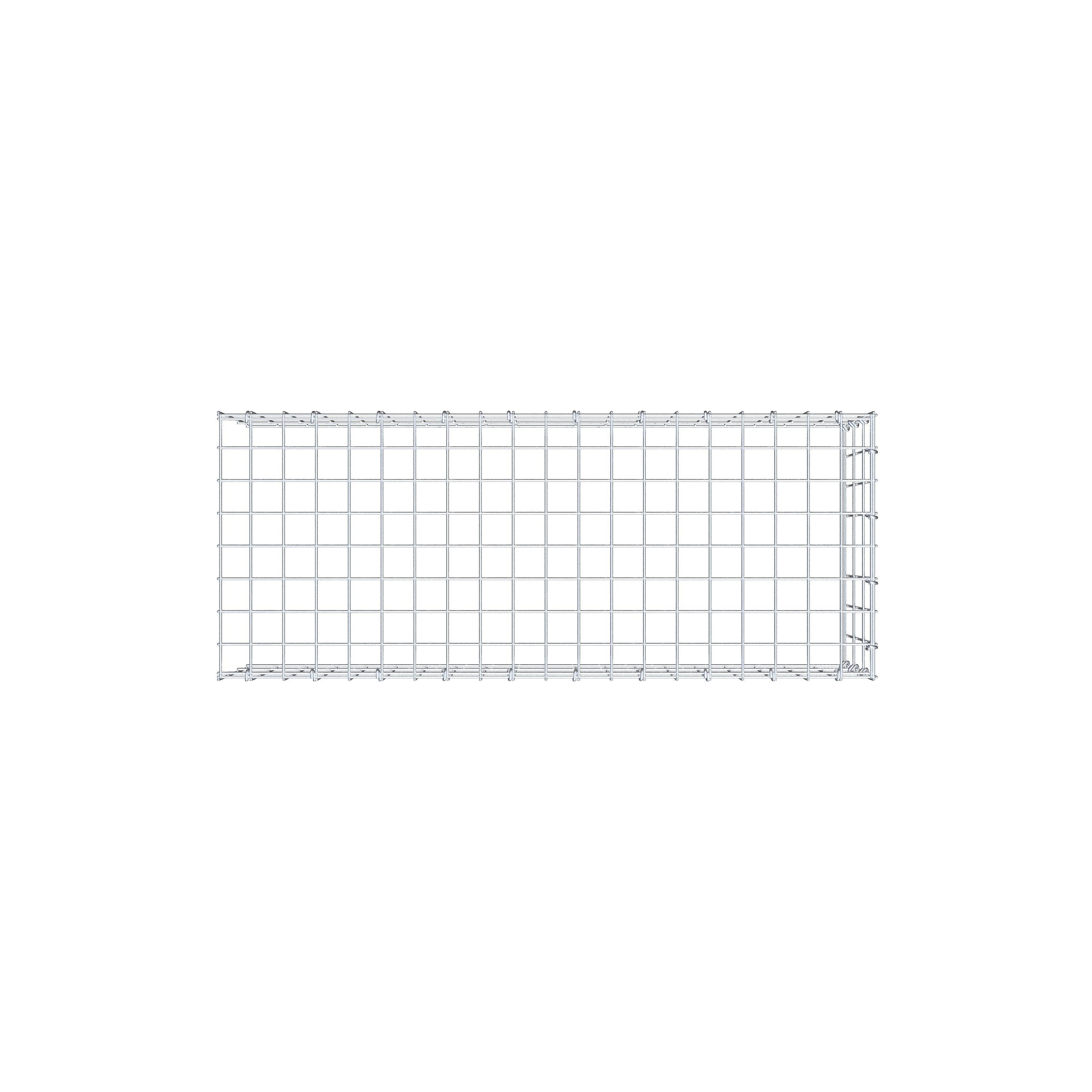Fourche rapportée type 4 100 cm x 30 cm x 40 cm (L x H x P), mailles 5 cm x 10 cm, anneau en C