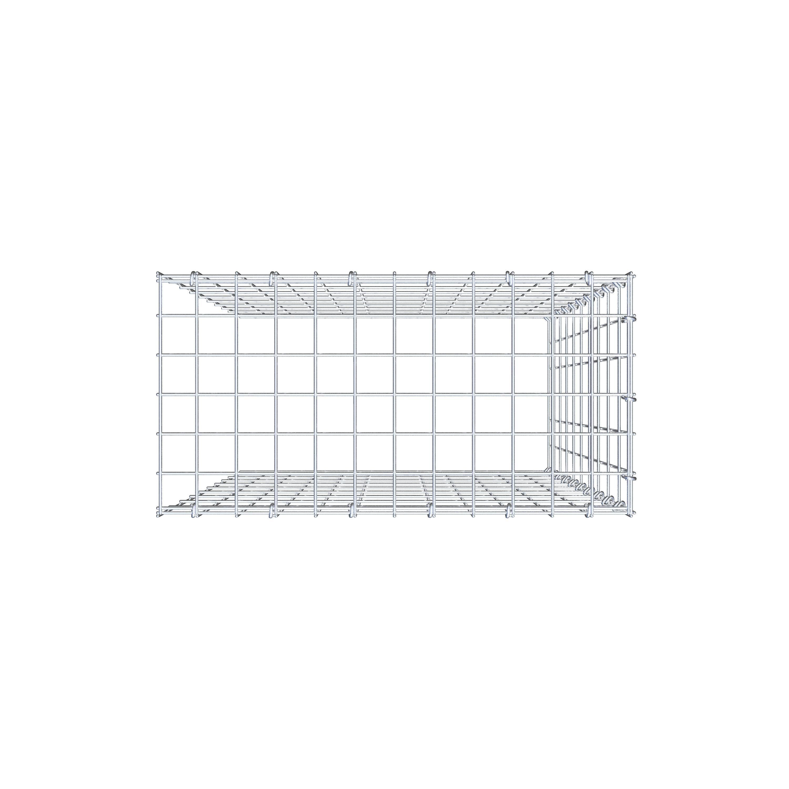 Gavión complementario de tipo 4 100 cm x 60 cm x 30 cm (L x A x P), malla 5 cm x 10 cm, anillo en C