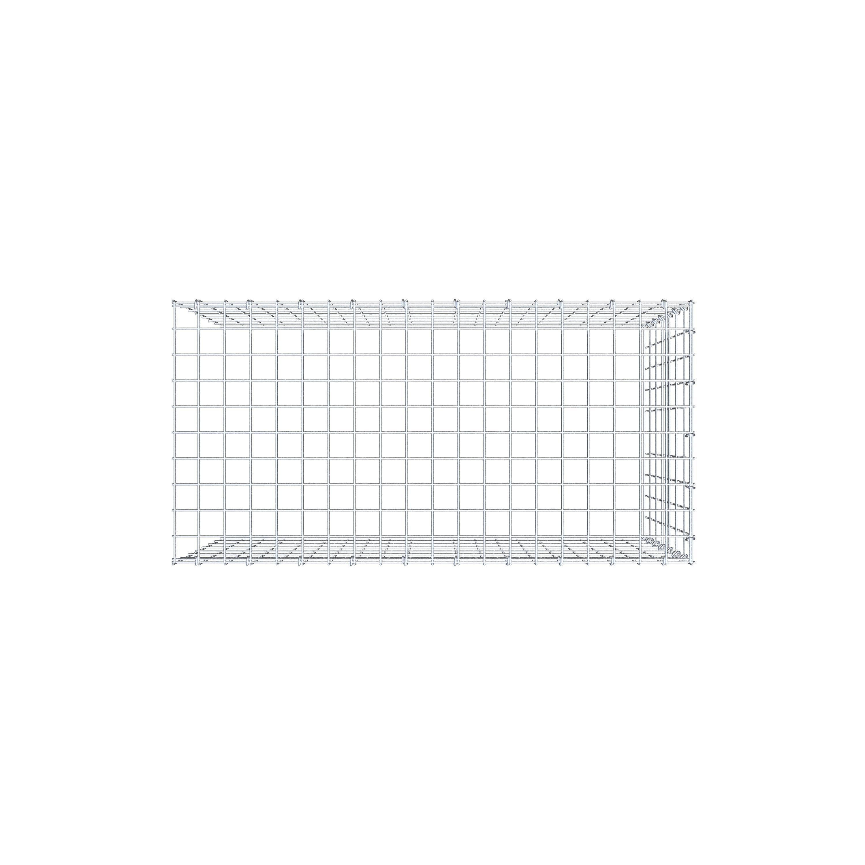 Opzetpaal type 4 100 cm x 70 cm x 50 cm (L x H x D), maaswijdte 5 cm x 10 cm, C-ring