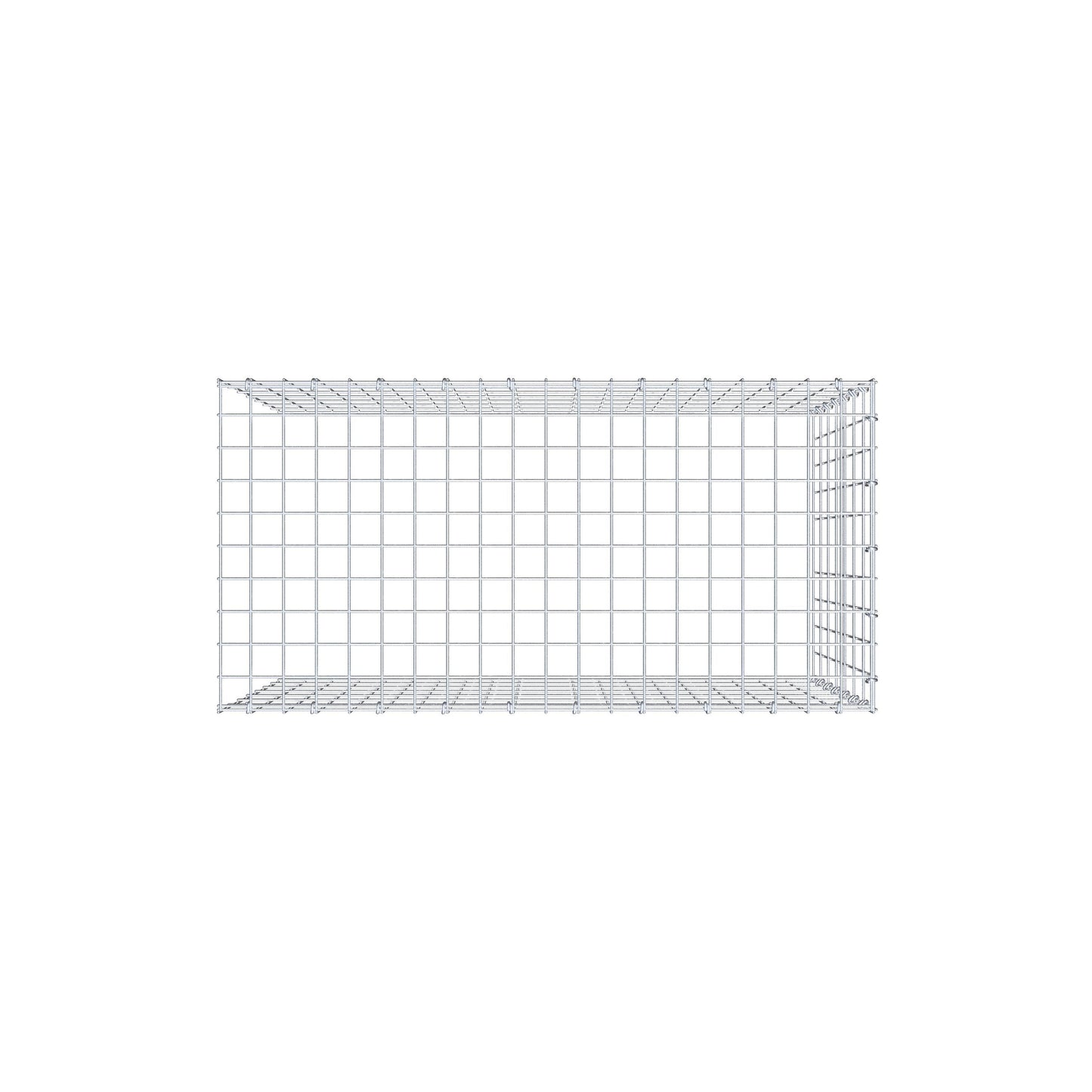 Mounted gabion type 4 100 cm x 70 cm x 50 cm (L x H x D), mesh size 5 cm x 10 cm, C-ring