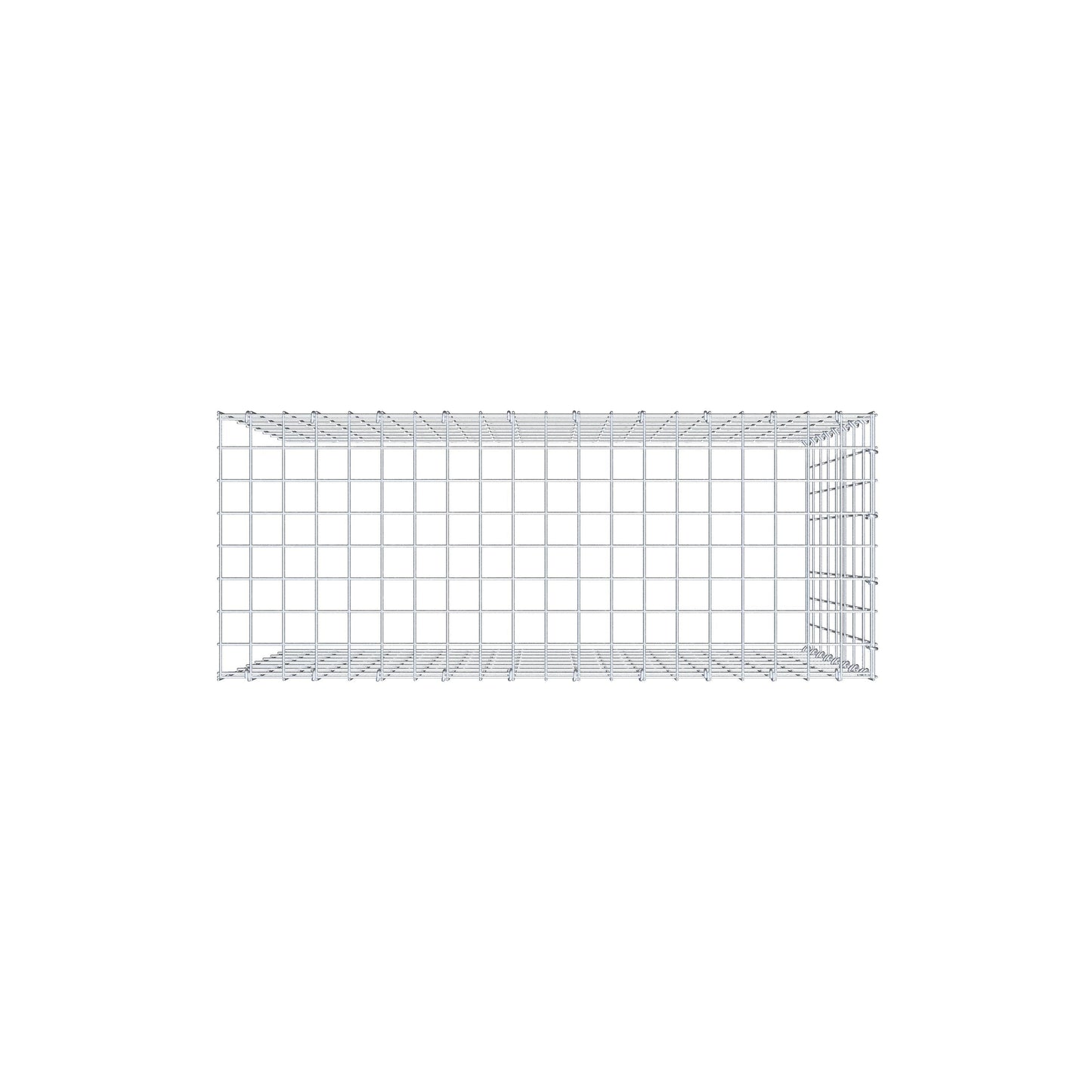 Typ 4 påbyggnadsgabion 100 cm x 80 cm x 40 cm (L x H x D), maskstorlek 5 cm x 10 cm, C-ring