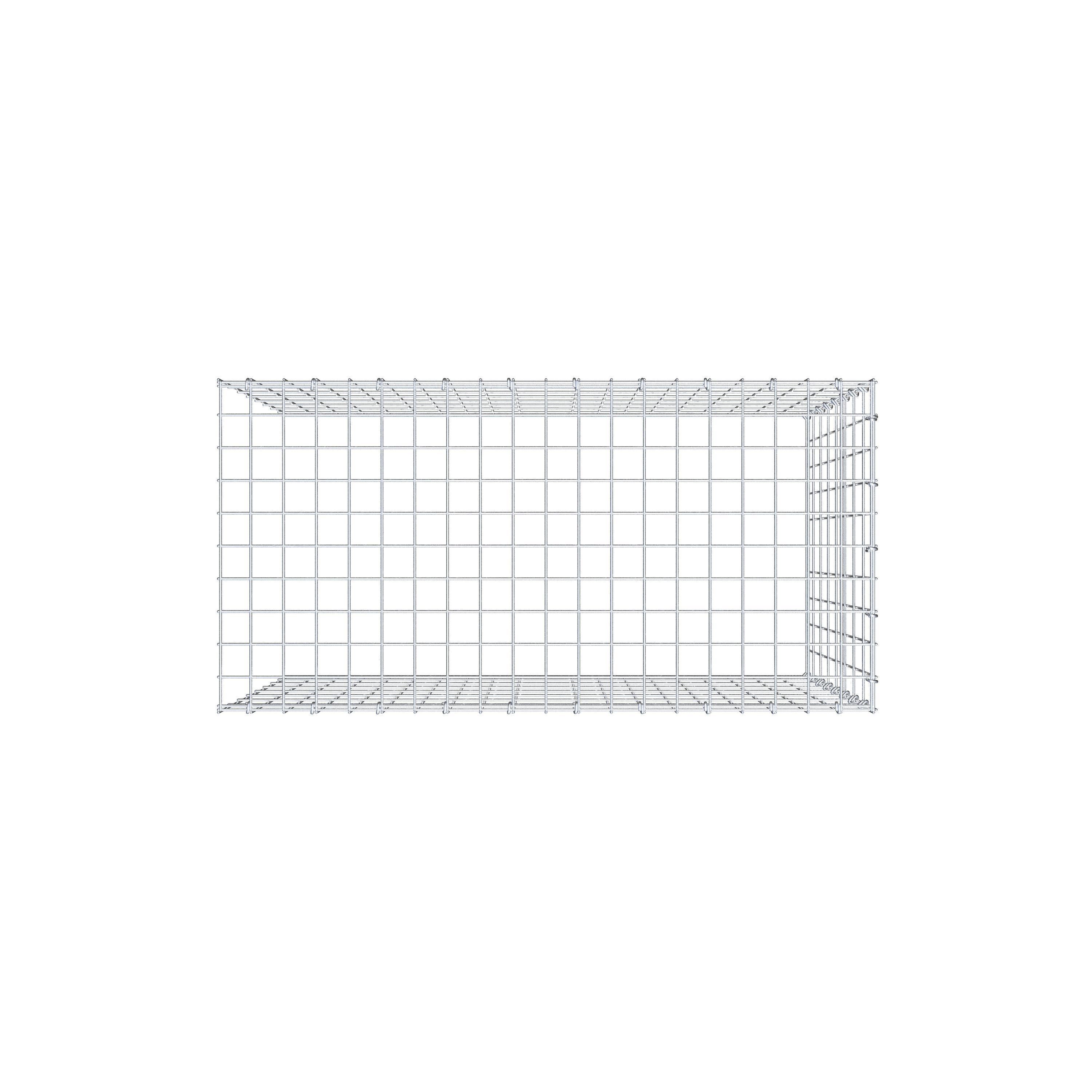 Mounted gabion type 4 100 cm x 80 cm x 50 cm (L x H x D), mesh size 5 cm x 10 cm, C-ring
