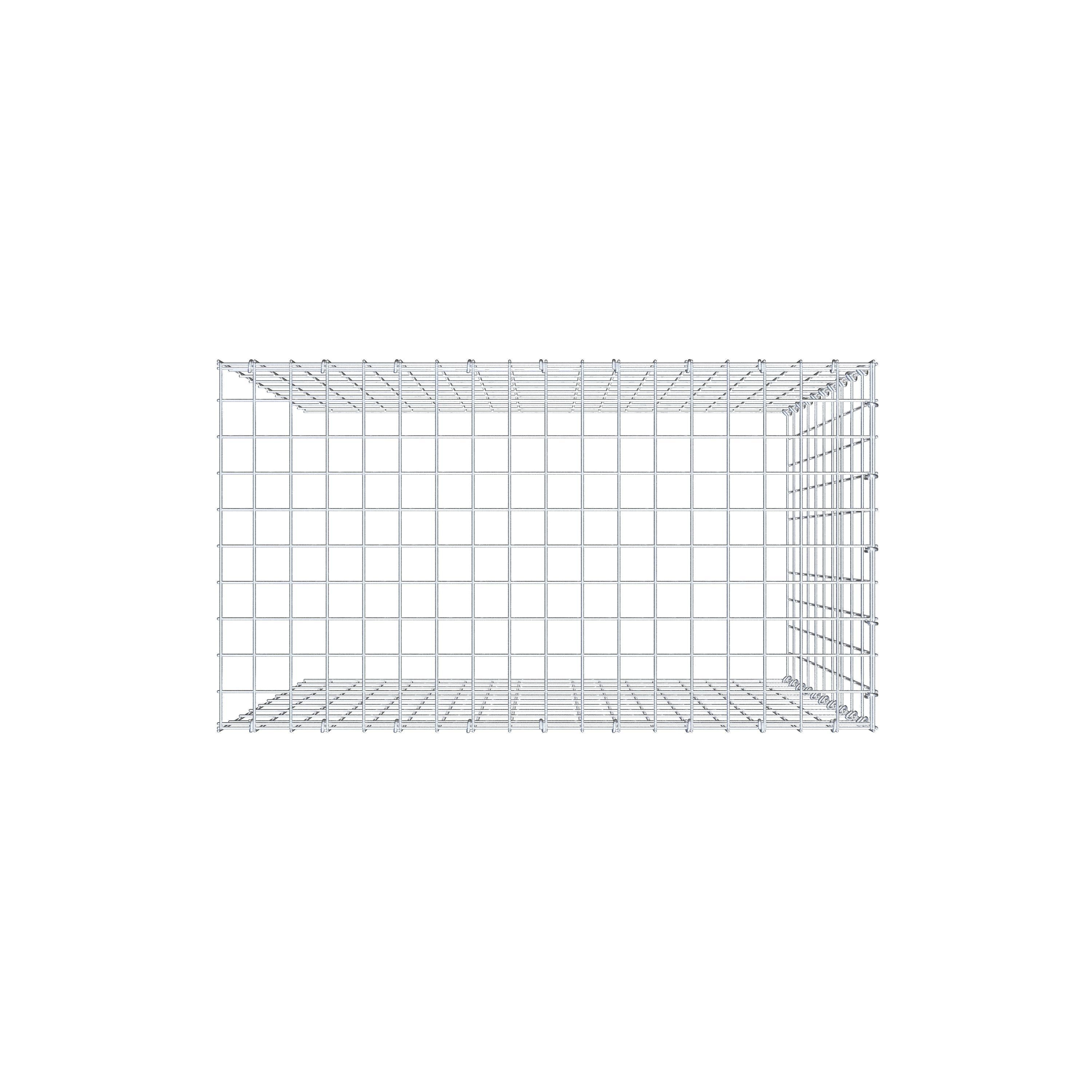 Gabbione aggiuntivo tipo 4 100 cm x 90 cm x 50 cm (L x H x P), maglia 5 cm x 10 cm, anello a C