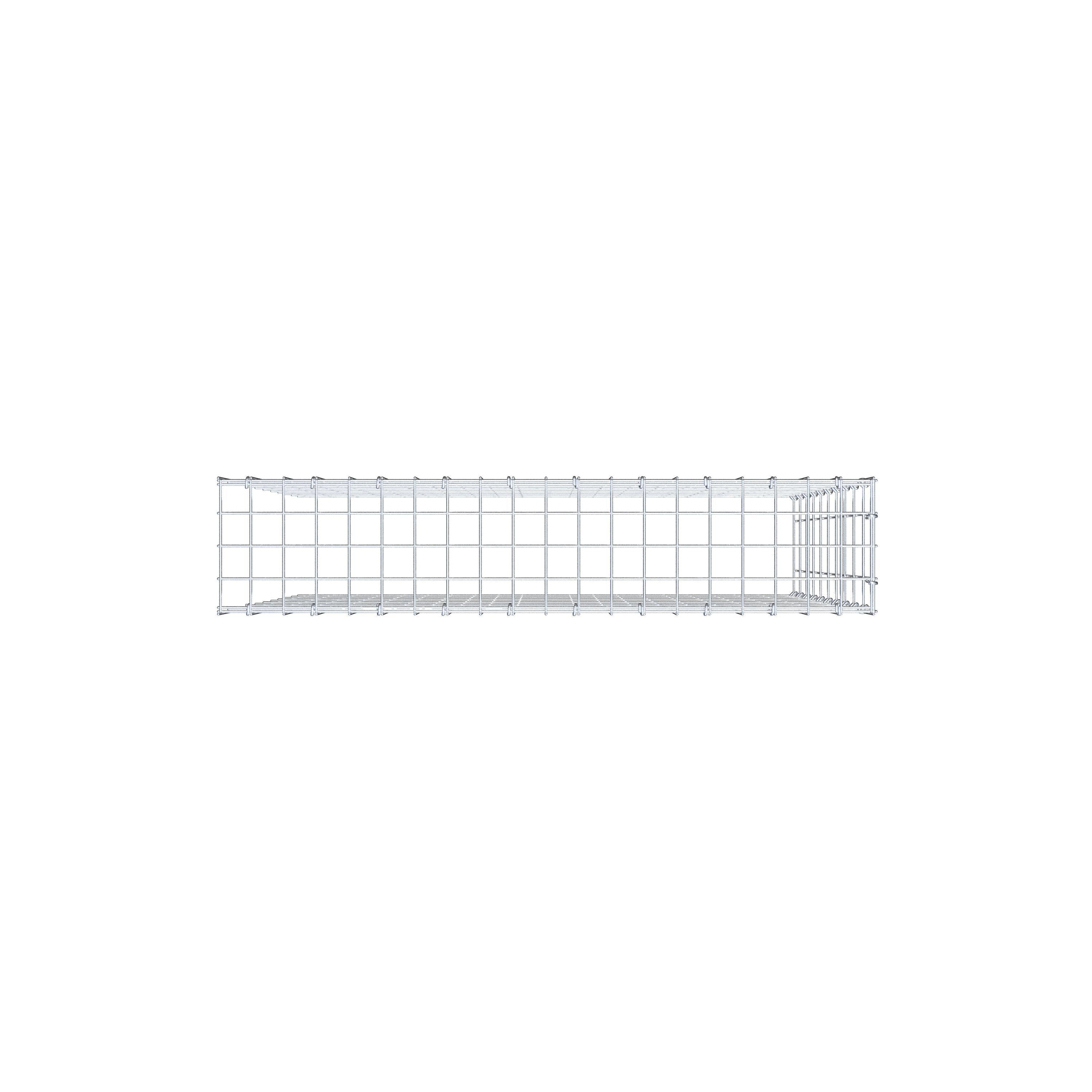 Extra gabion typ 4 100 cm x 100 cm x 20 cm (L x H x D), maskstorlek 5 cm x 10 cm, C-ring