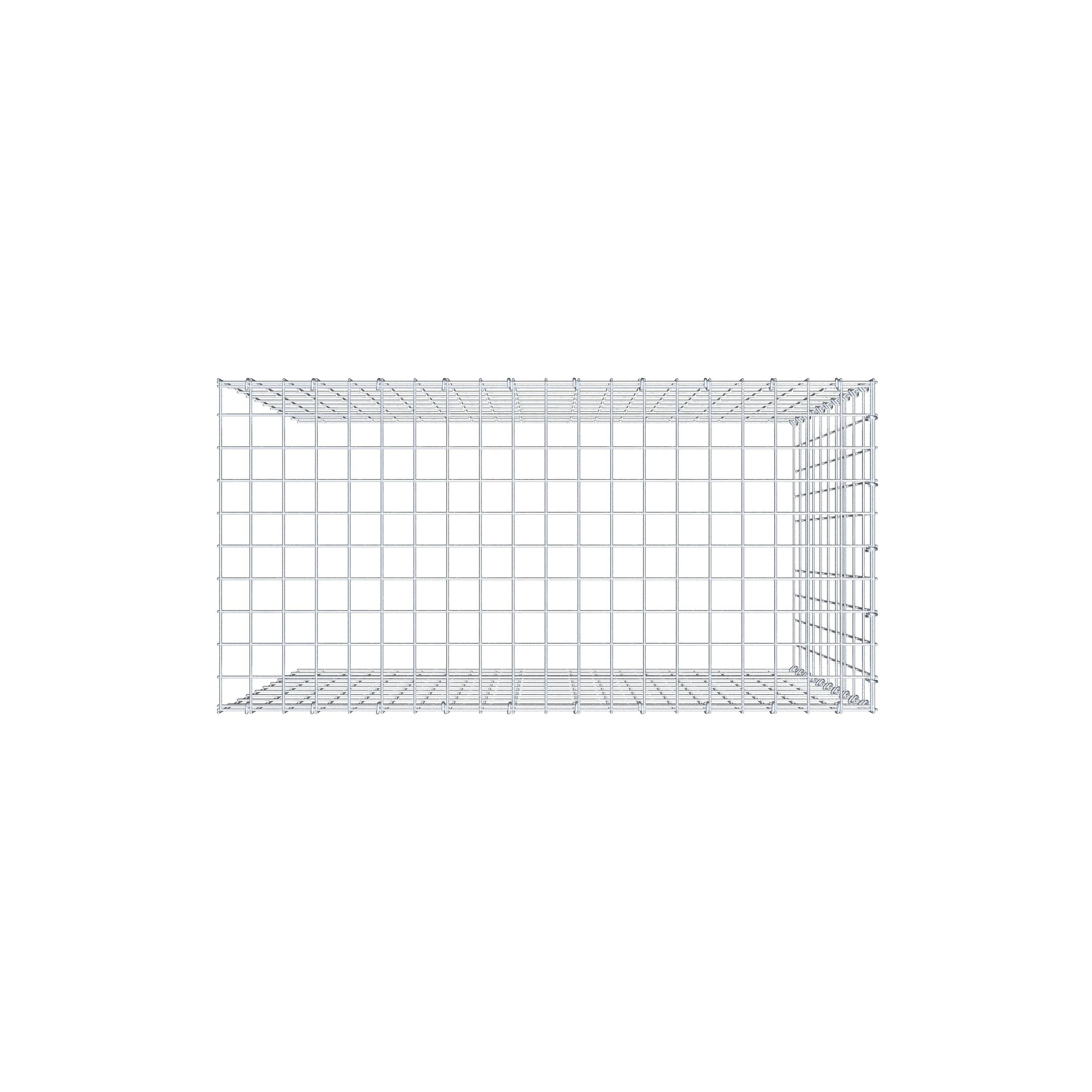 Extra gabion typ 4 100 cm x 100 cm x 50 cm (L x H x D), maskstorlek 5 cm x 10 cm, C-ring