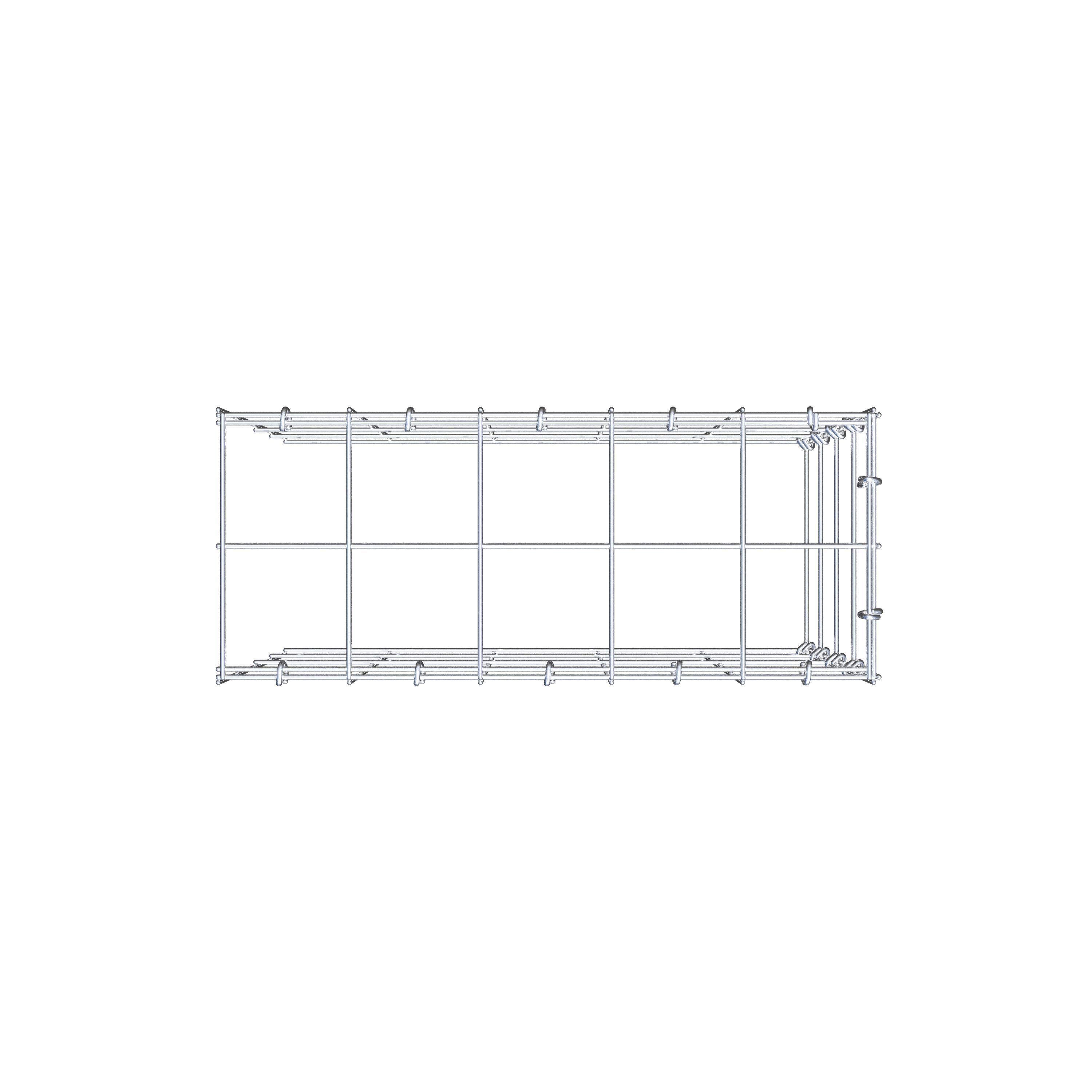 Mounted gabion type 4 50 cm x 40 cm x 20 cm (L x H x D), mesh size 10 cm x 10 cm, C-ring