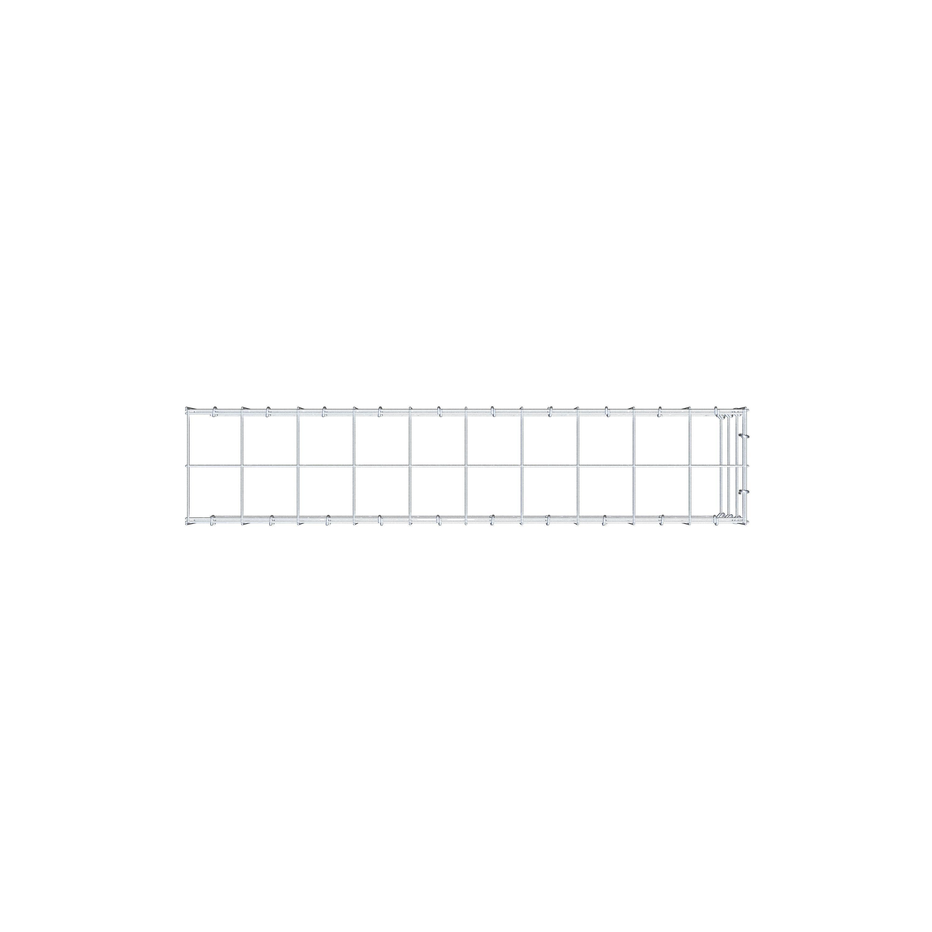 Gavión adicional tipo 4 100 cm x 30 cm x 20 cm (L x A x P), malla 10 cm x 10 cm, anillo en C