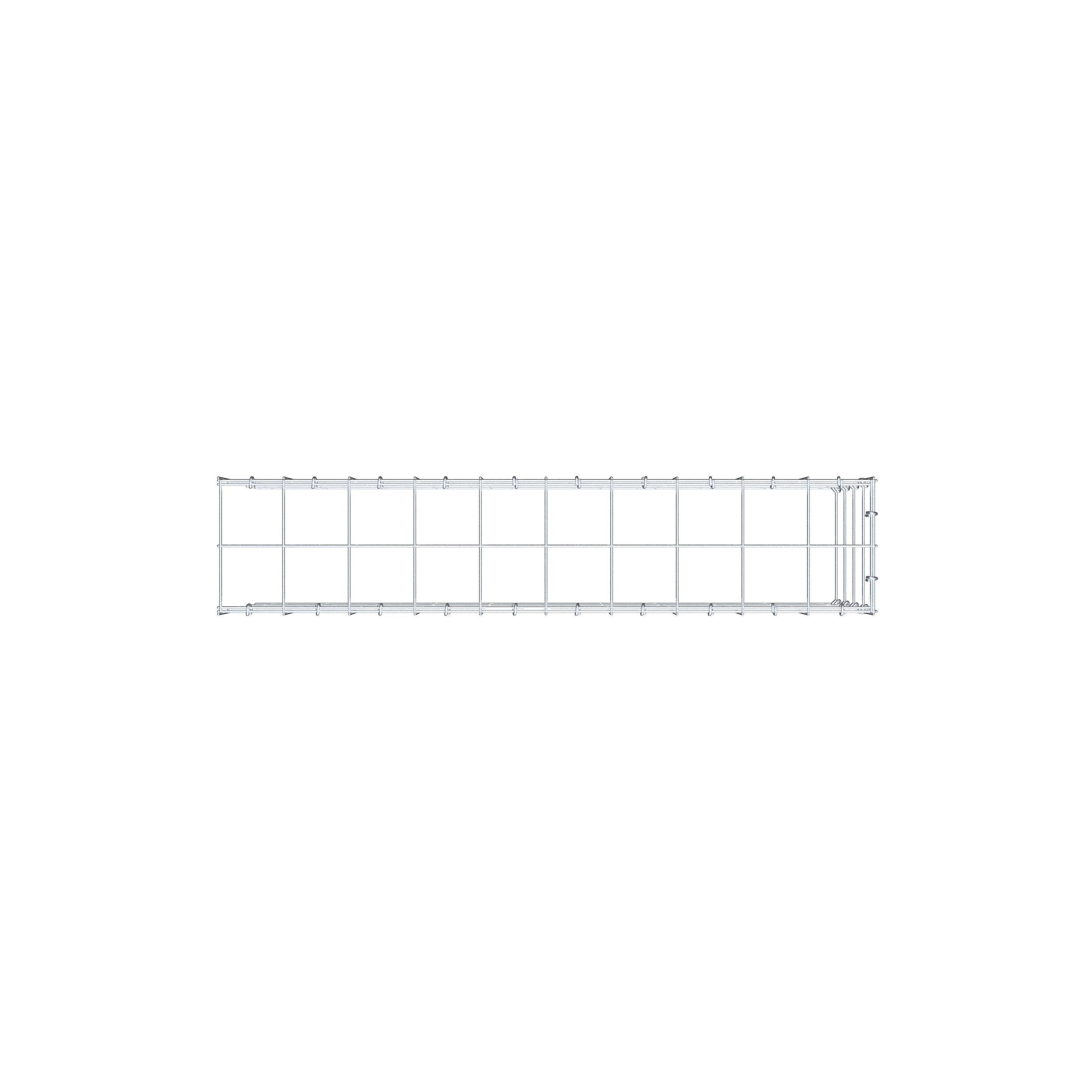 Gabião Tipo 4 100 cm x 40 cm x 20 cm (C x A x P), malhagem 10 cm x 10 cm, anel C