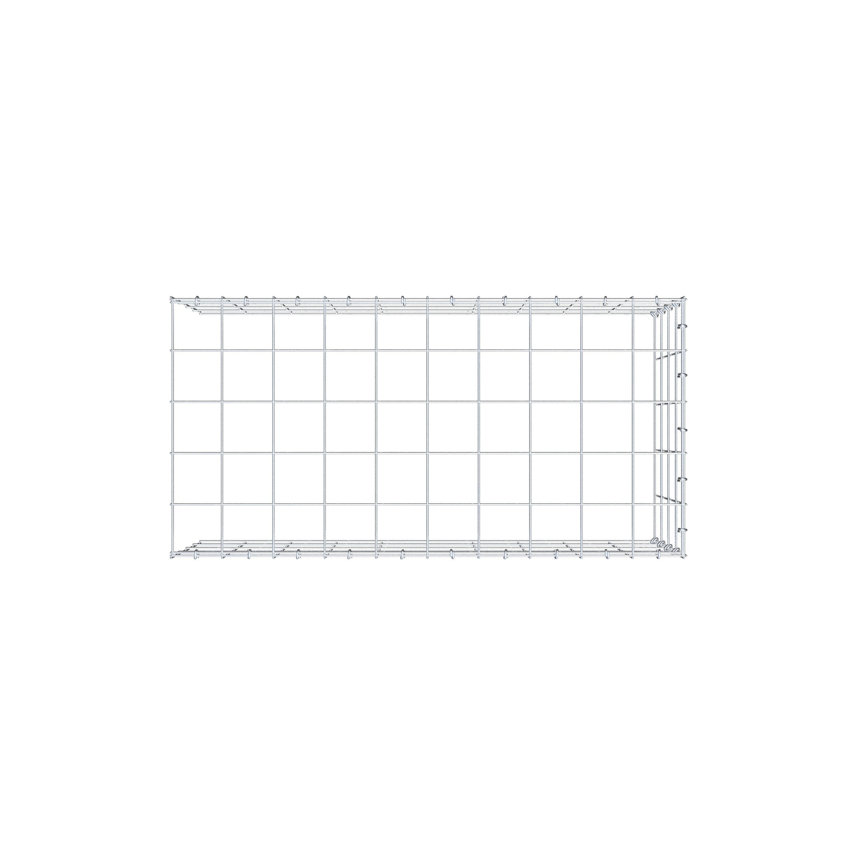 Mounted gabion type 4 100 cm x 40 cm x 50 cm (L x H x D), mesh size 10 cm x 10 cm, C-ring