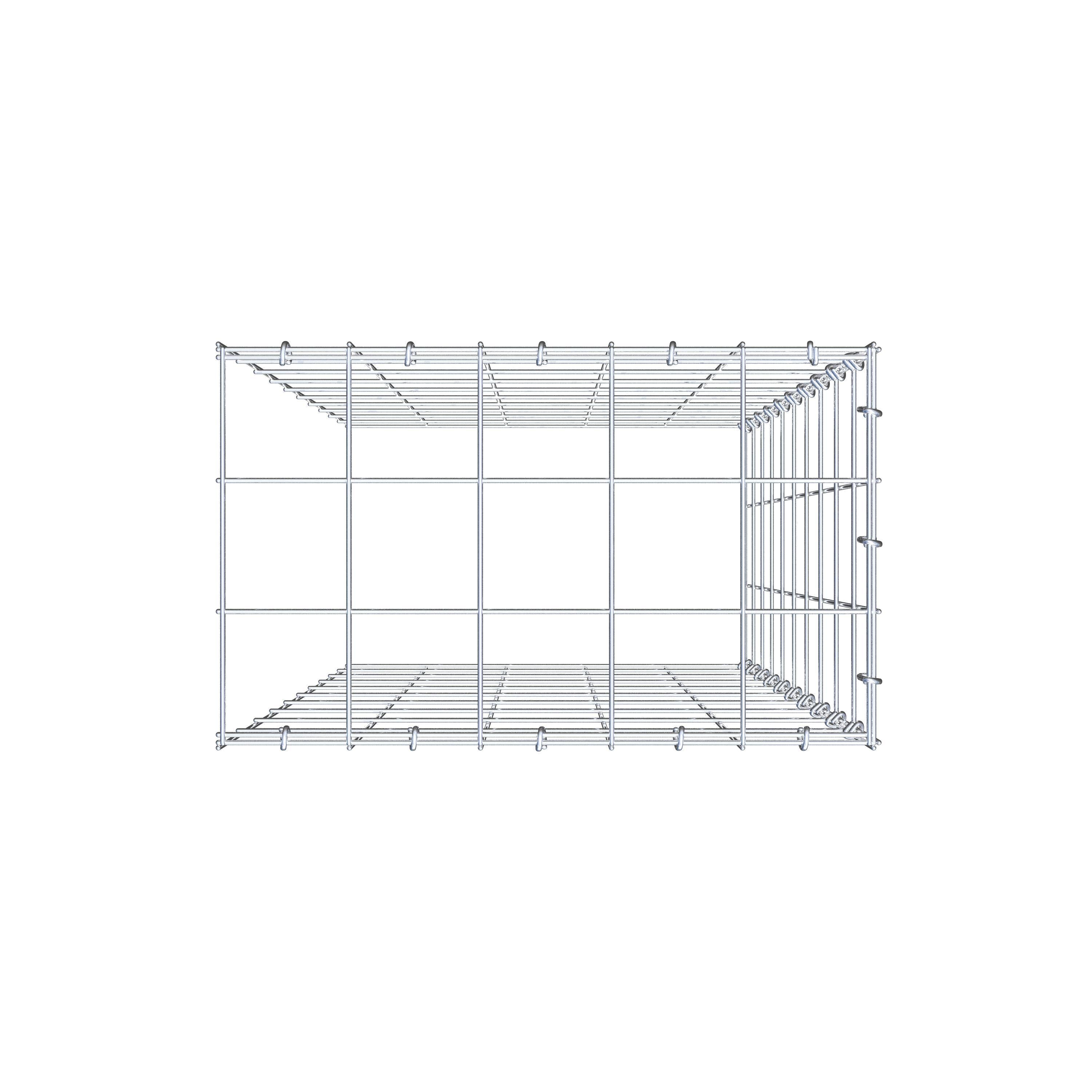 Gabbione aggiuntivo tipo 4 100 cm x 50 cm x 30 cm (L x H x P), maglia 10 cm x 10 cm, anello a C