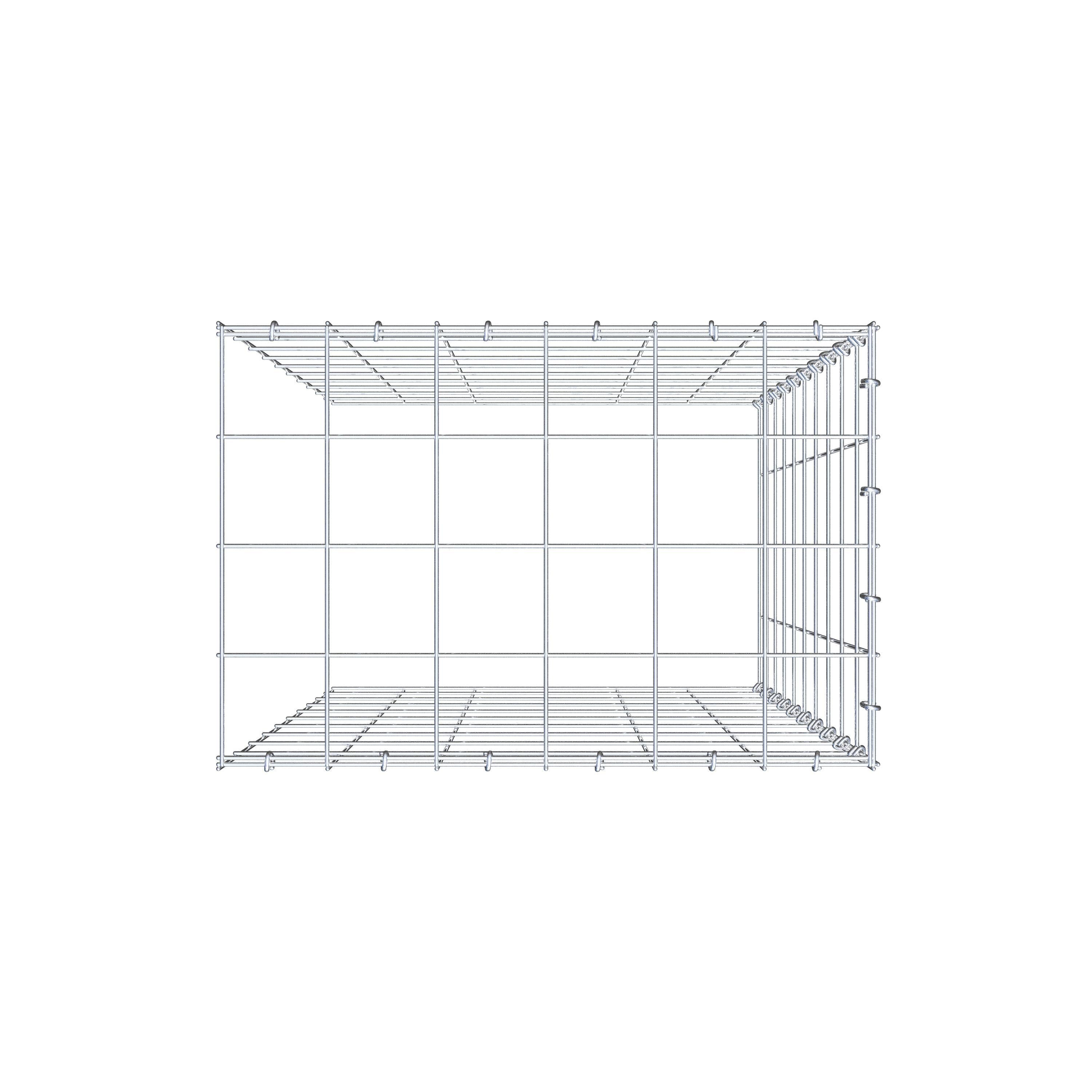 Type 4 oplegkorf 100 cm x 60 cm x 40 cm (L x H x D), maaswijdte 10 cm x 10 cm, C-ring