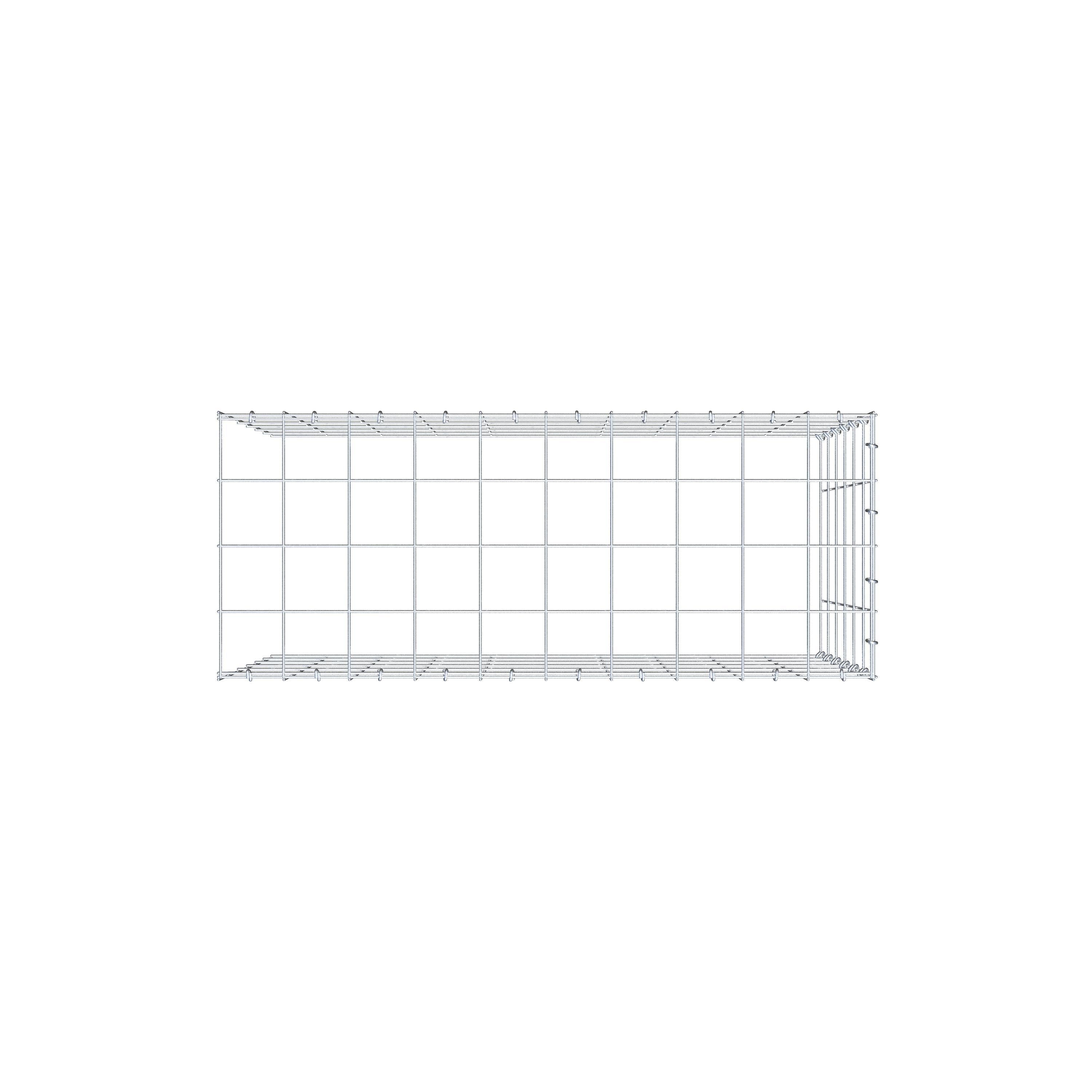 Type 4 oplegkorf 100 cm x 60 cm x 40 cm (L x H x D), maaswijdte 10 cm x 10 cm, C-ring