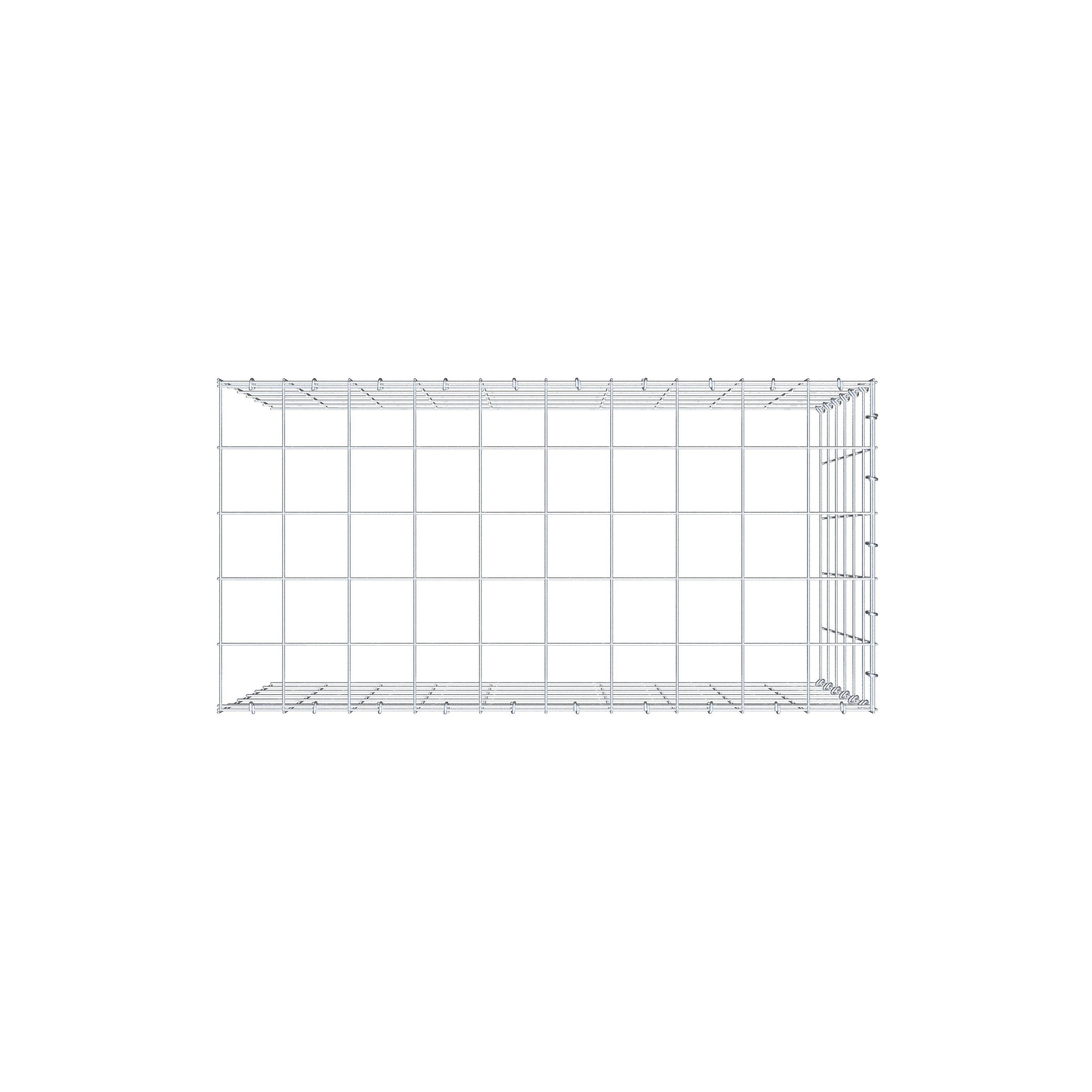 Add-on schanskorf type 4 100 cm x 60 cm x 50 cm (L x H x D), maaswijdte 10 cm x 10 cm, C-ring
