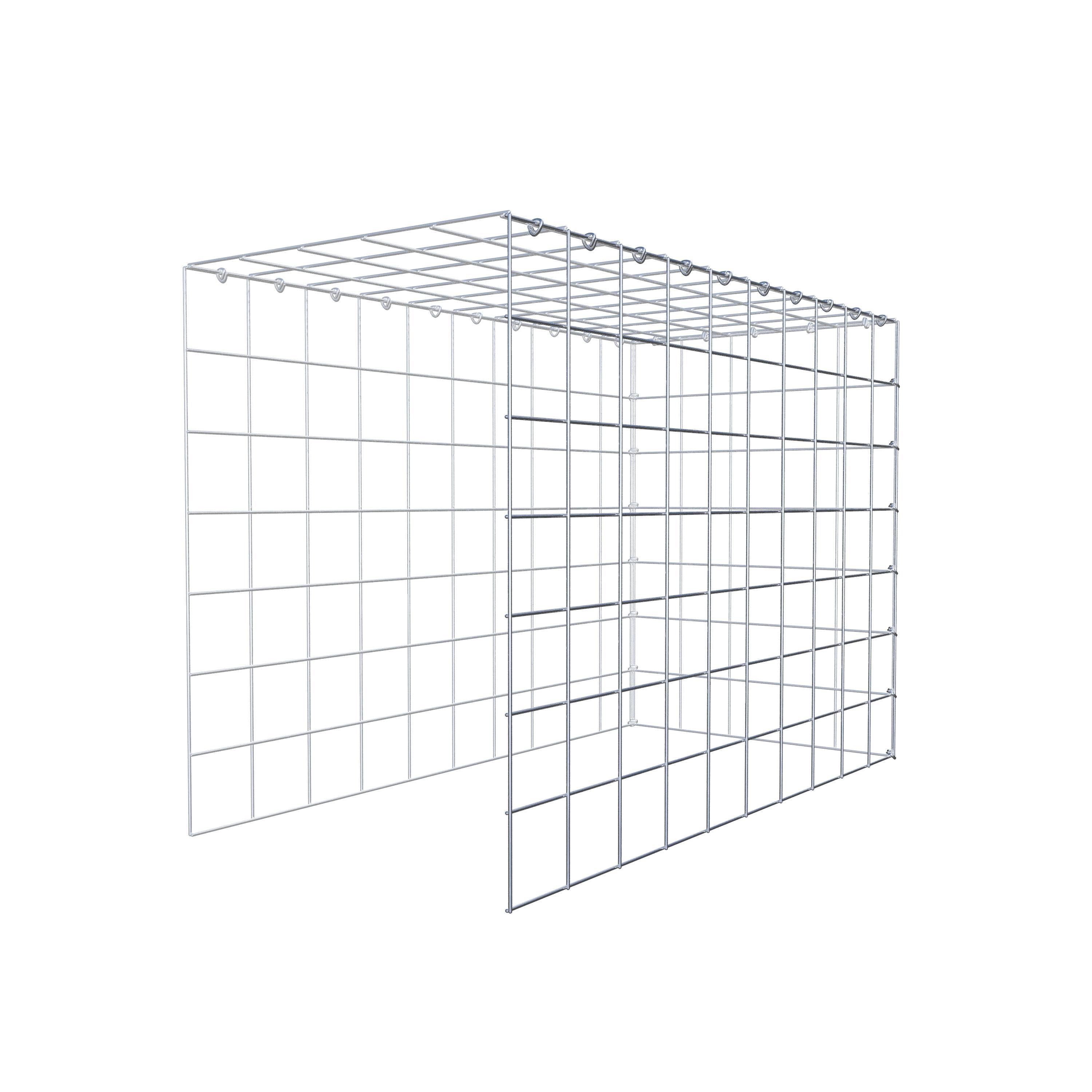 Opzetpaal type 4 100 cm x 70 cm x 50 cm (L x H x D), maaswijdte 10 cm x 10 cm, C-ring