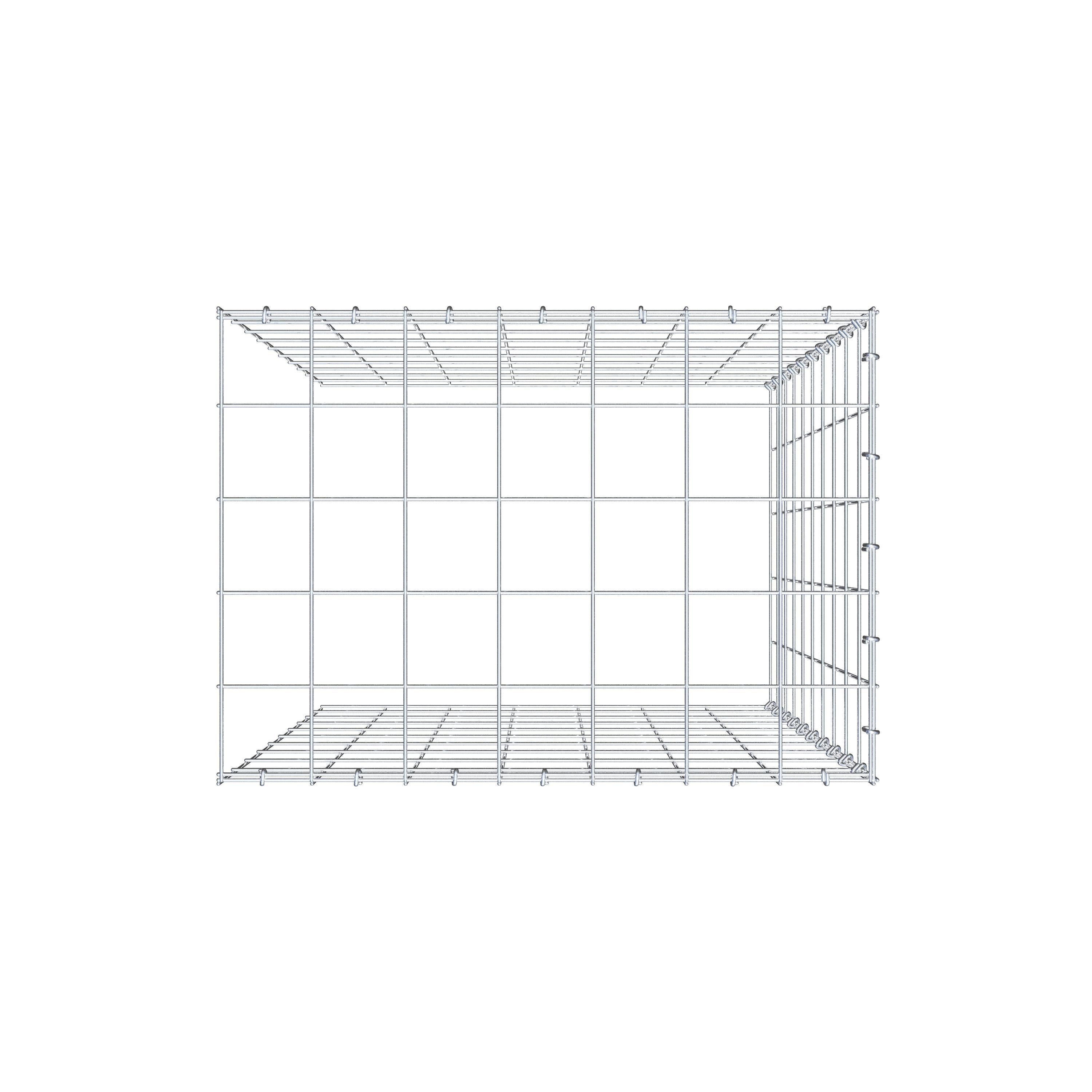 Opzetpaal type 4 100 cm x 70 cm x 50 cm (L x H x D), maaswijdte 10 cm x 10 cm, C-ring