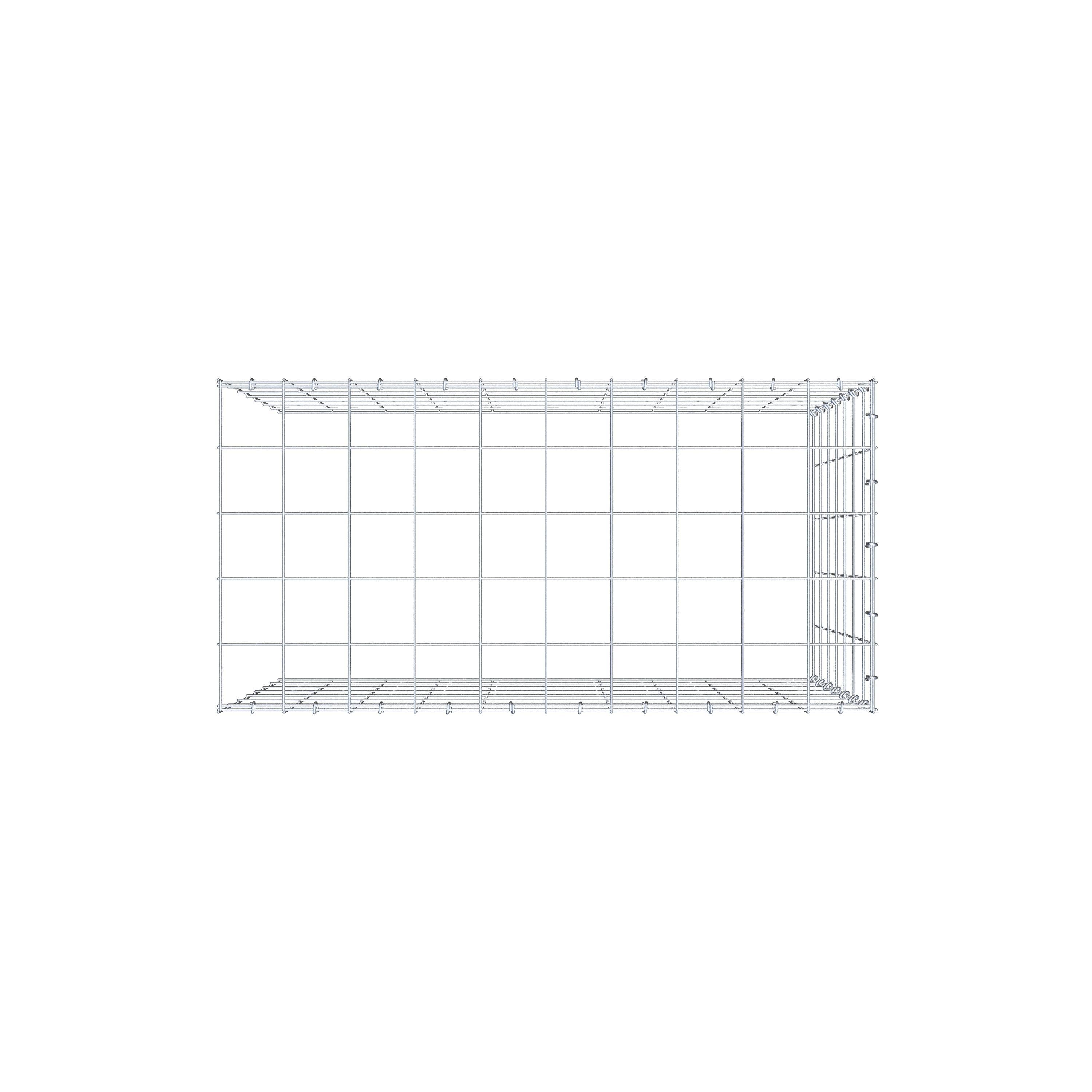 Opzetpaal type 4 100 cm x 70 cm x 50 cm (L x H x D), maaswijdte 10 cm x 10 cm, C-ring