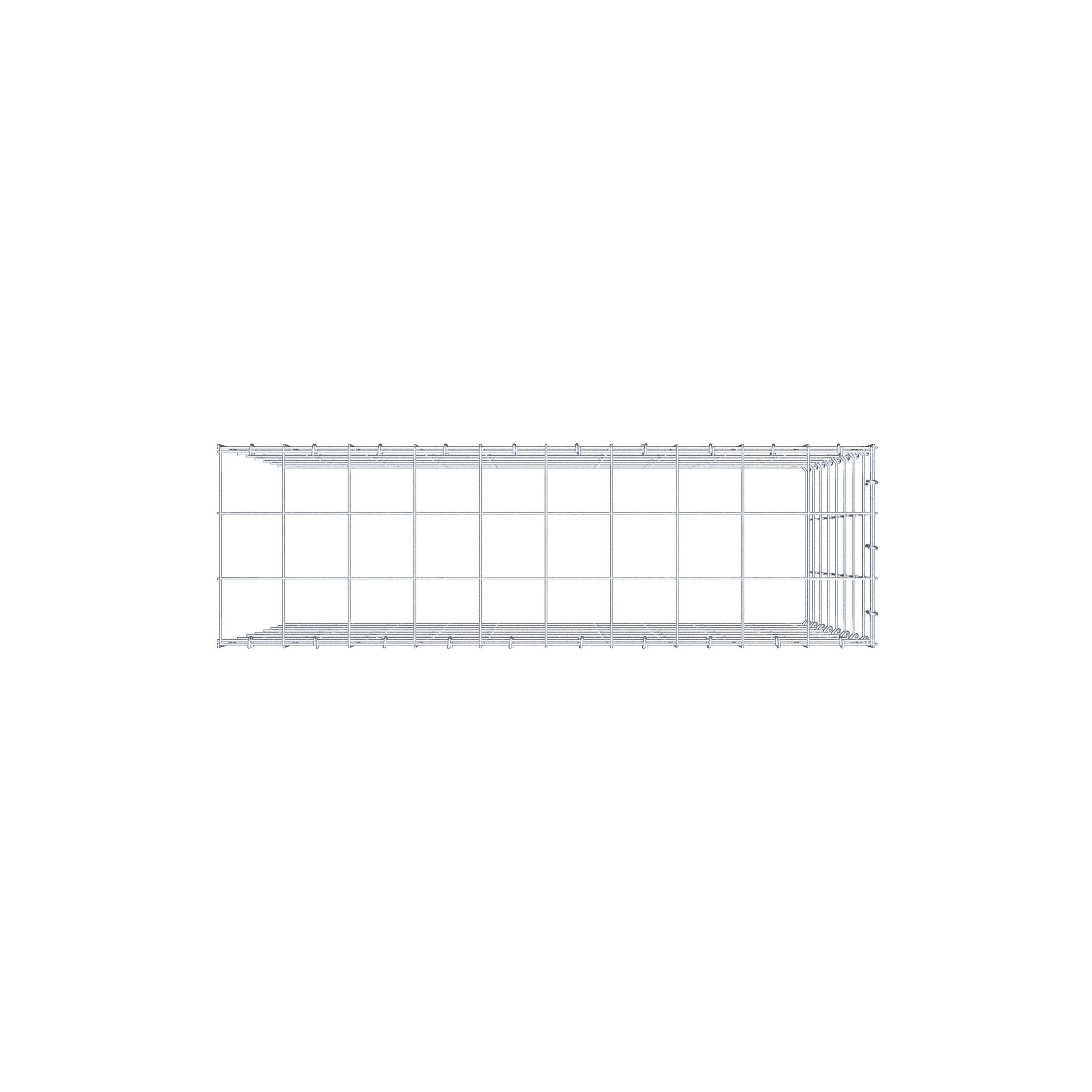 Gabião Tipo 4 100 cm x 80 cm x 30 cm (C x A x P), malhagem 10 cm x 10 cm, anel C