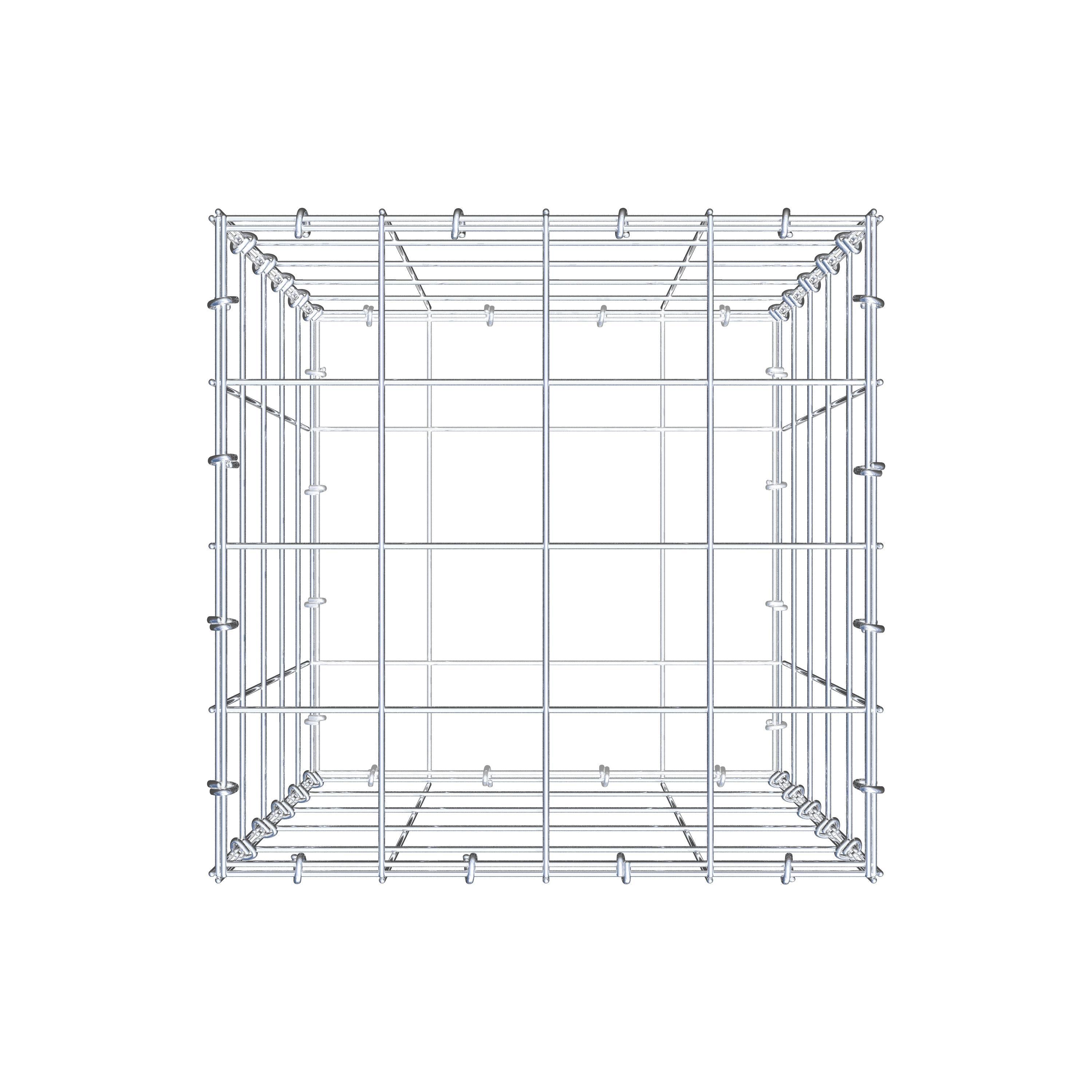 Gabion 50 cm x 40 cm x 40 cm (L x H x D), maskstorlek 10 cm x 10 cm, C-ring