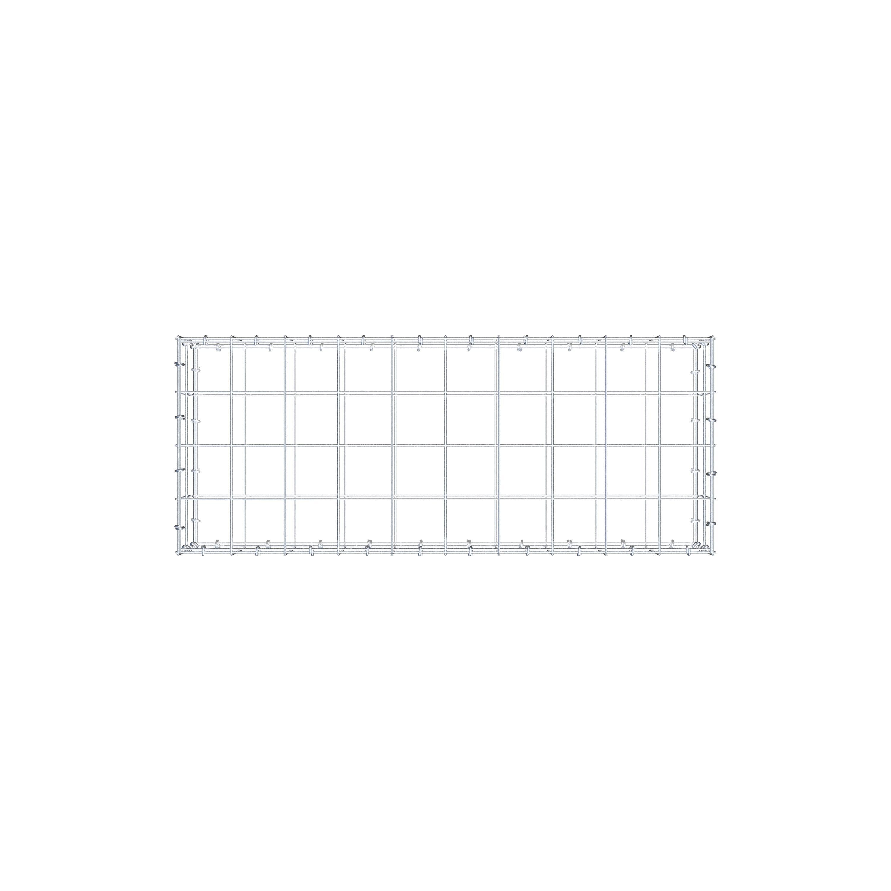 Gabion 100 cm x 20 cm x 40 cm (L x H x D), mesh size 10 cm x 10 cm, C-ring