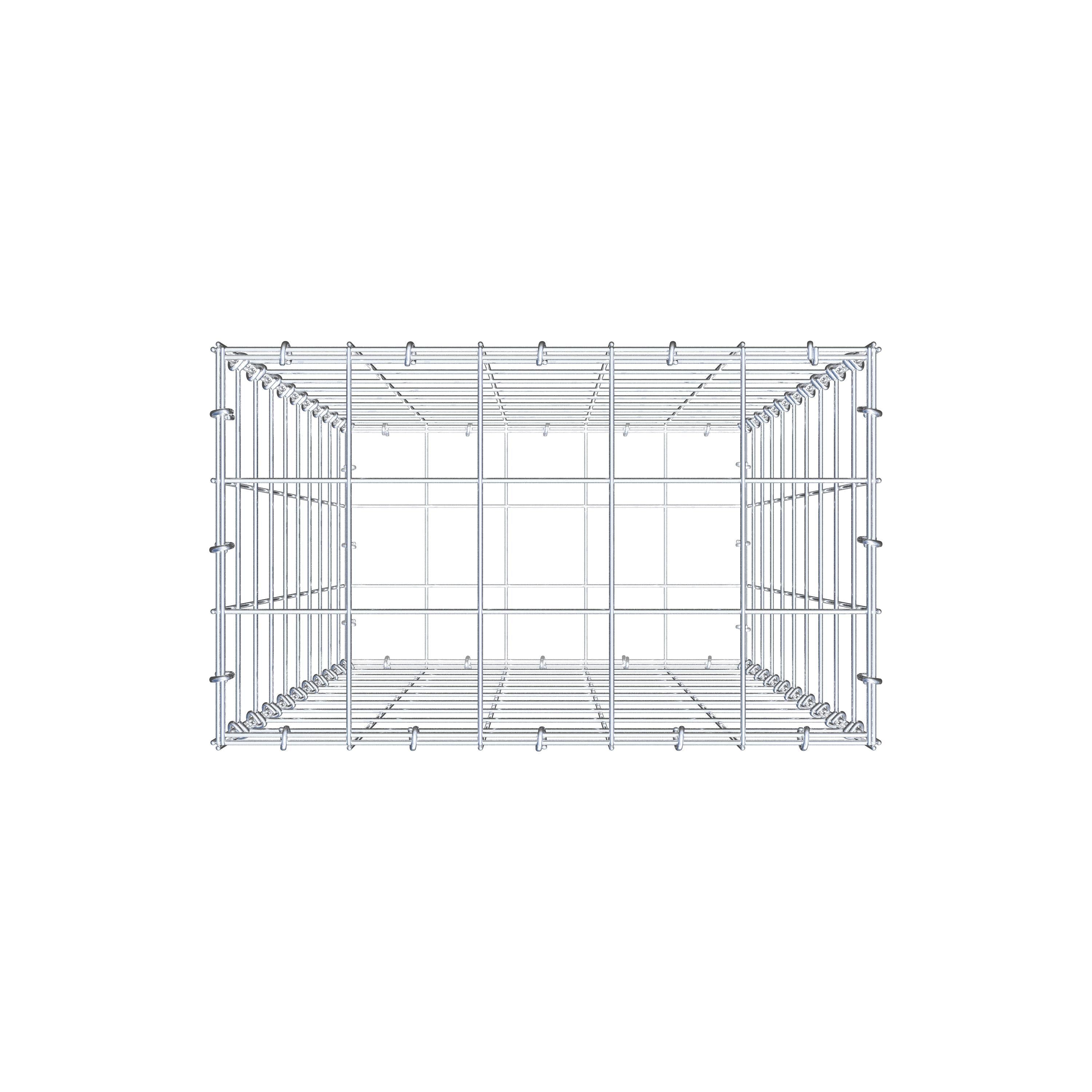 Gabbione 100 cm x 50 cm x 30 cm (L x H x P), maglia 10 cm x 10 cm, anello a C