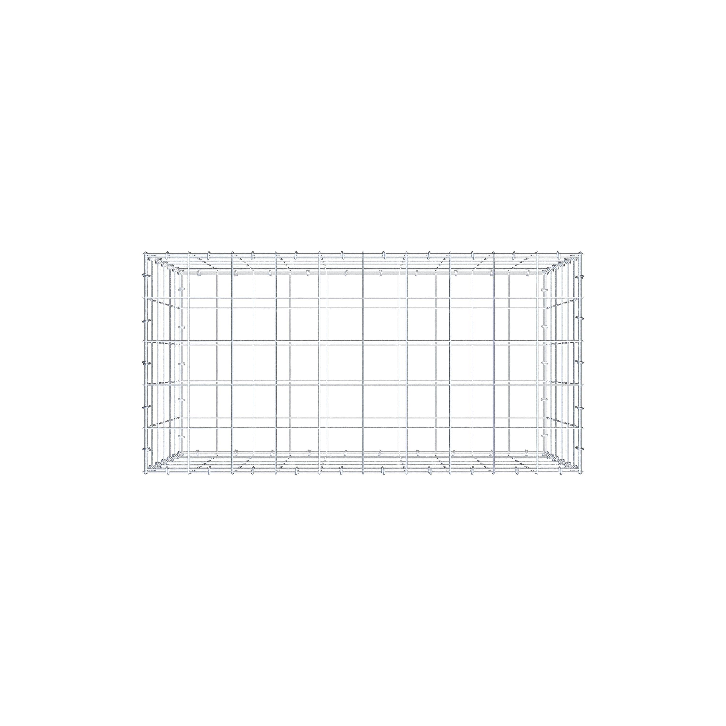 Gabbione 100 cm x 60 cm x 50 cm (L x H x P), maglia 10 cm x 10 cm, anello a C