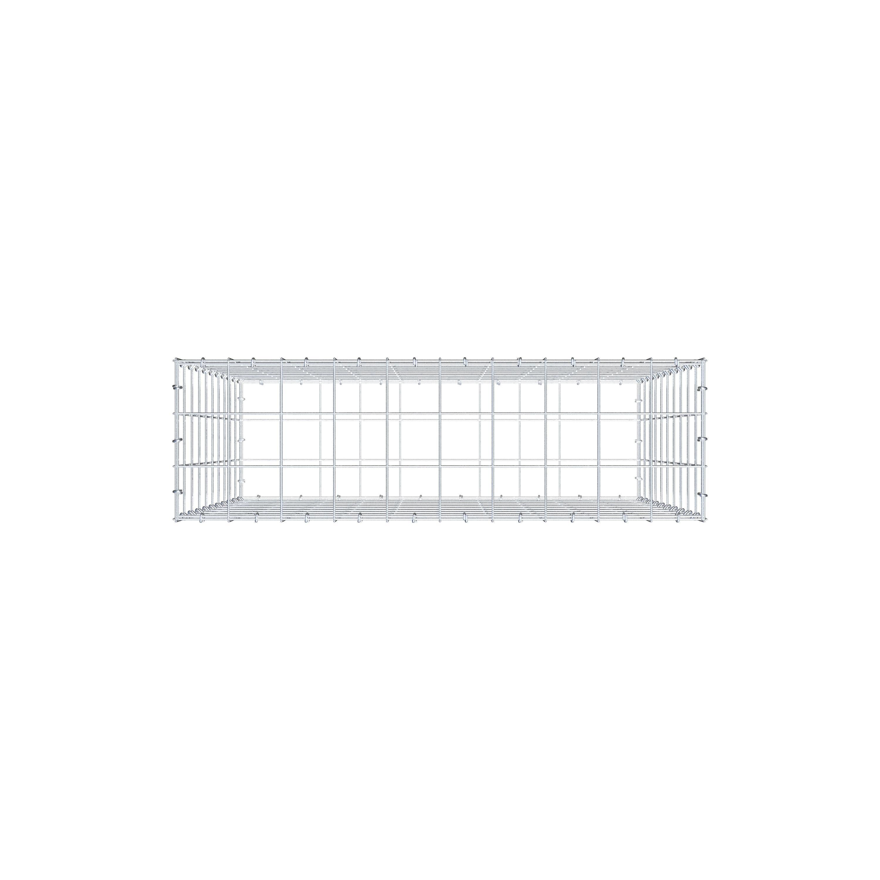 Gabbione 100 cm x 100 cm x 30 cm (L x H x P), maglia 10 cm x 10 cm, anello a C
