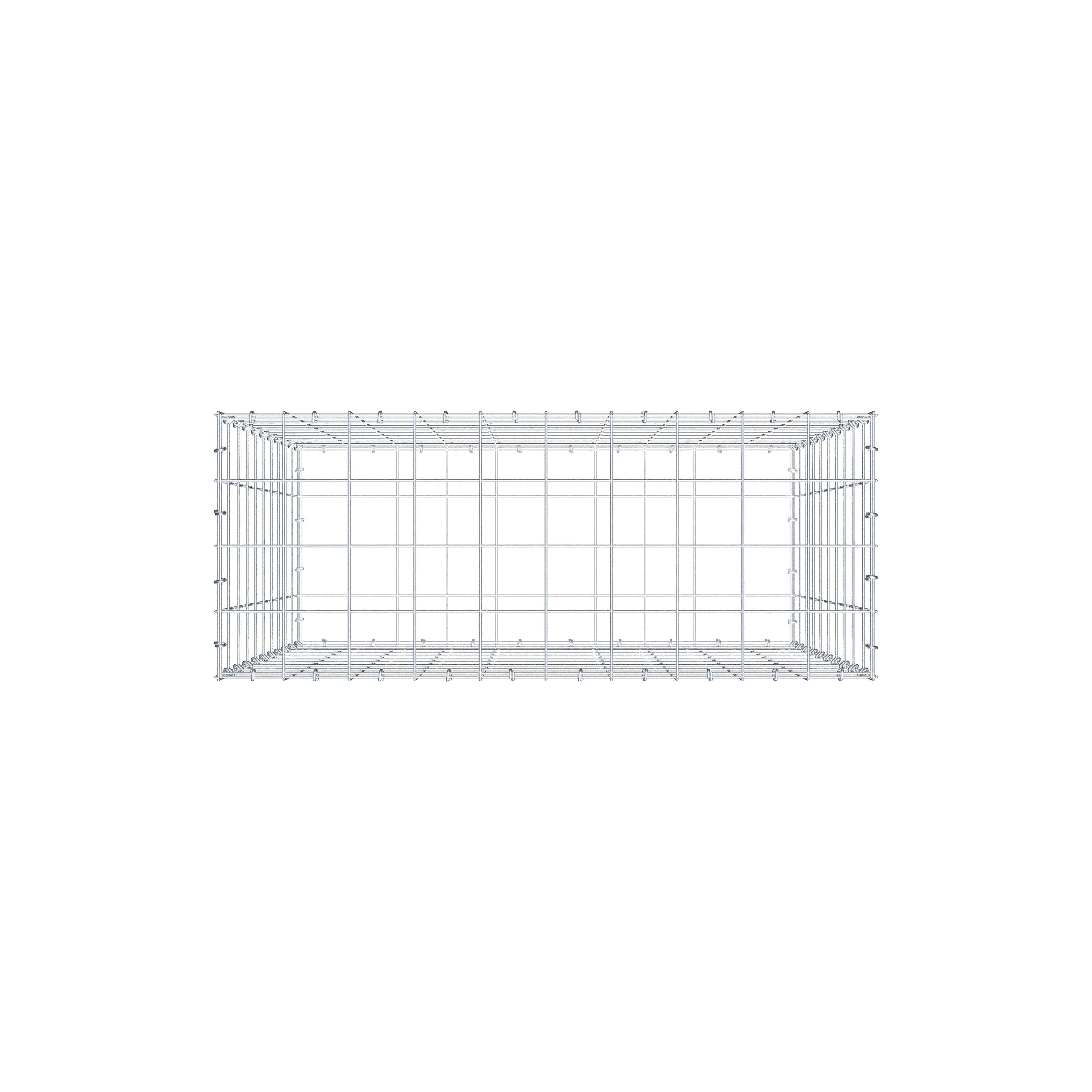 Gabion 100 cm x 100 cm x 40 cm (L x H x D), mesh size 10 cm x 10 cm, C-ring