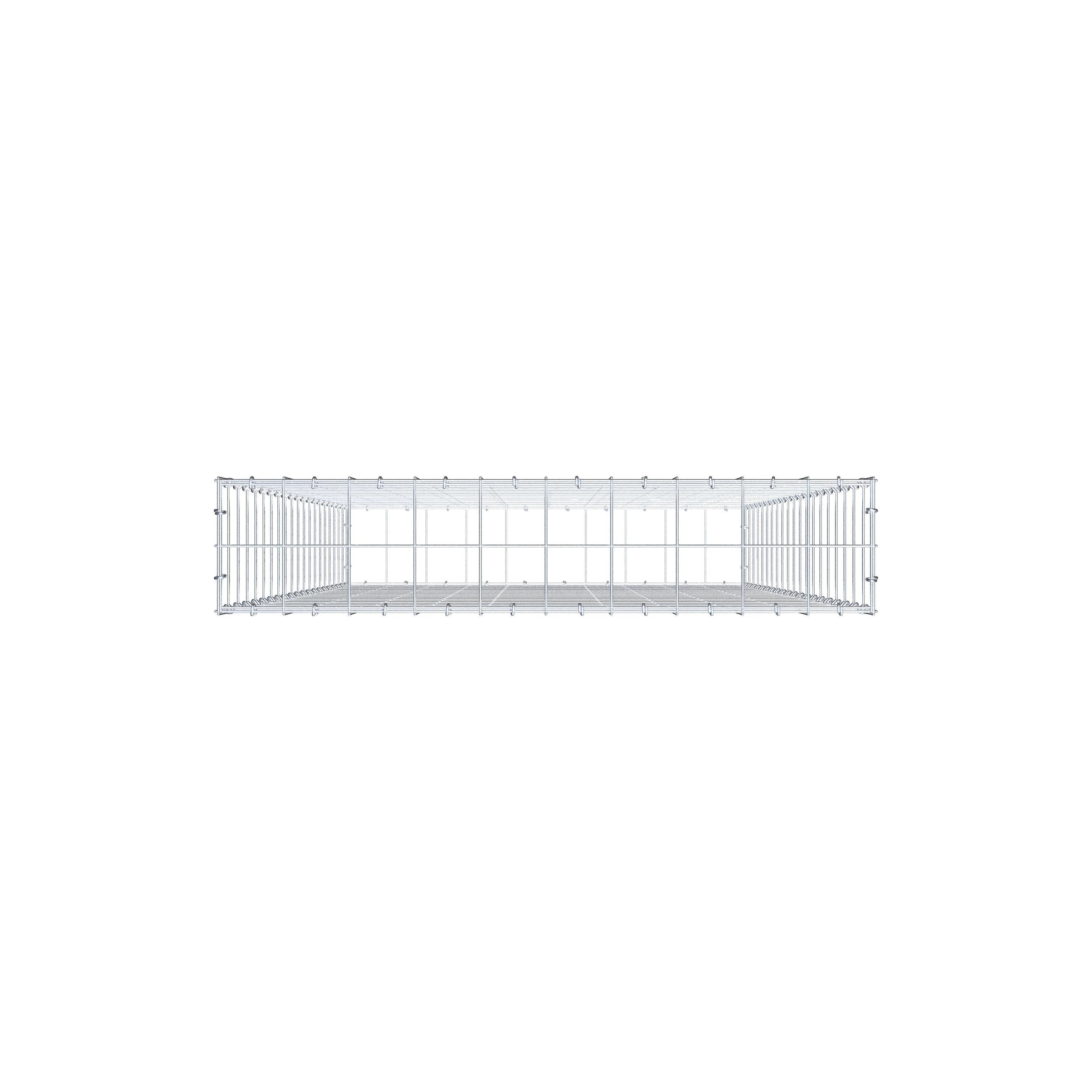 Gabbione 200 cm x 100 cm x 20 cm (L x H x P), maglia 10 cm x 10 cm, anello a C