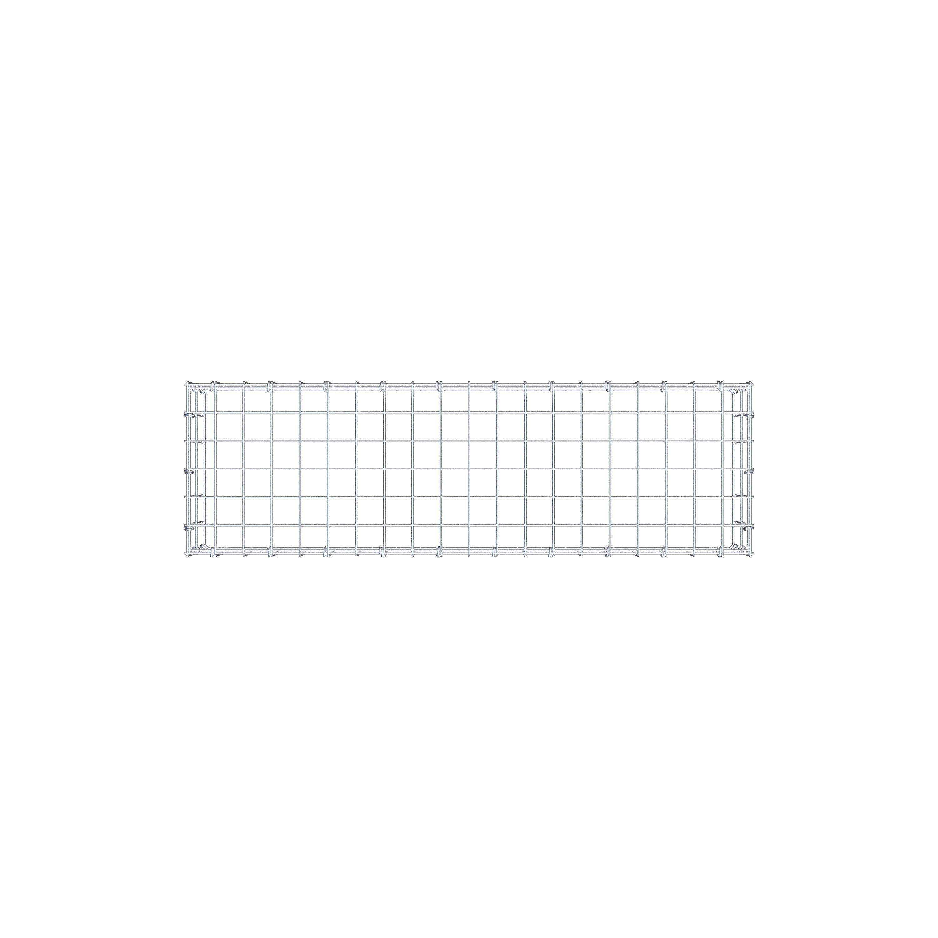 Typ 3 påbyggnadsgabion 100 cm x 20 cm x 30 cm (L x H x D), maskstorlek 5 cm x 10 cm, C-ring