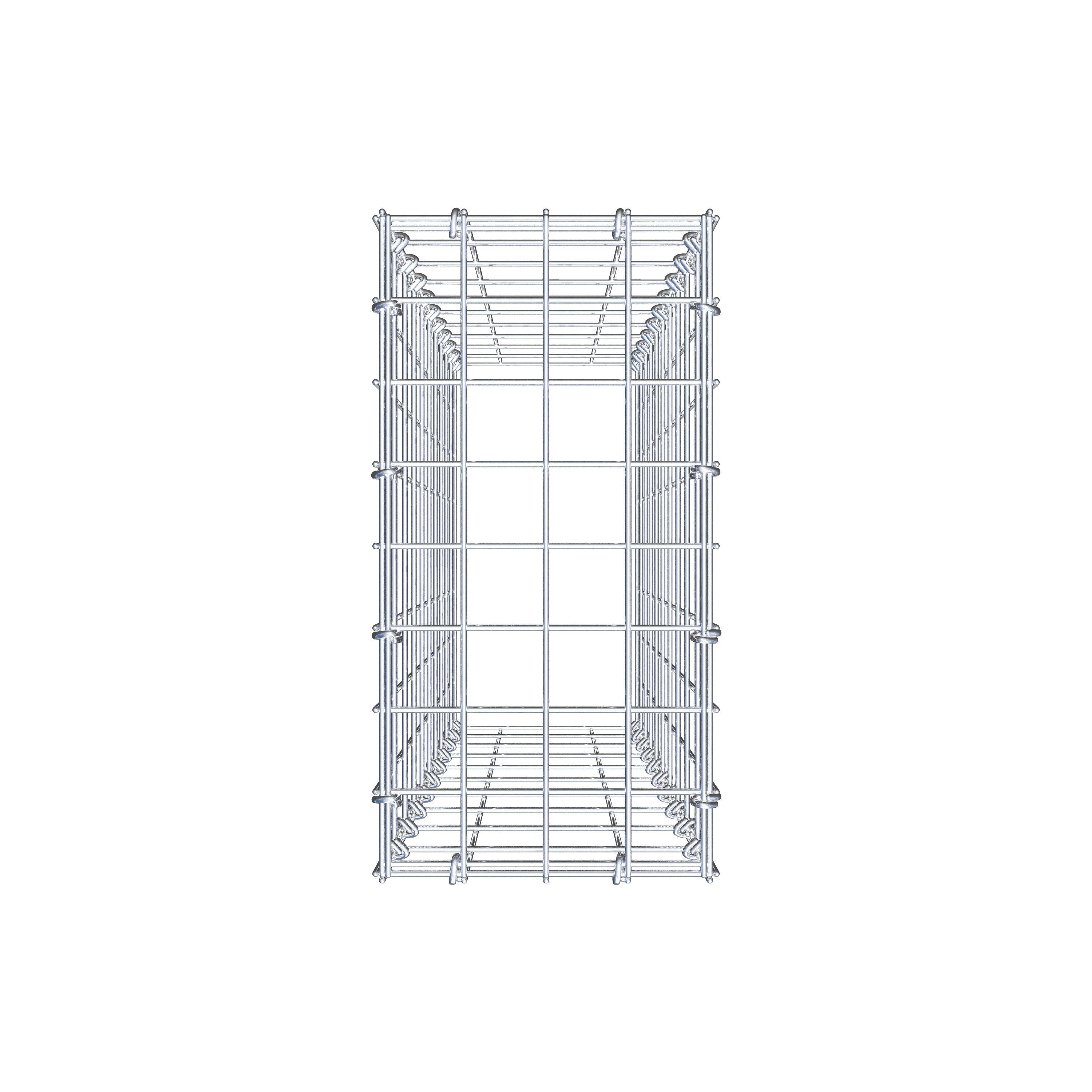 Typ 3 påbyggnadsgabion 100 cm x 20 cm x 40 cm (L x H x D), maskstorlek 5 cm x 10 cm, C-ring