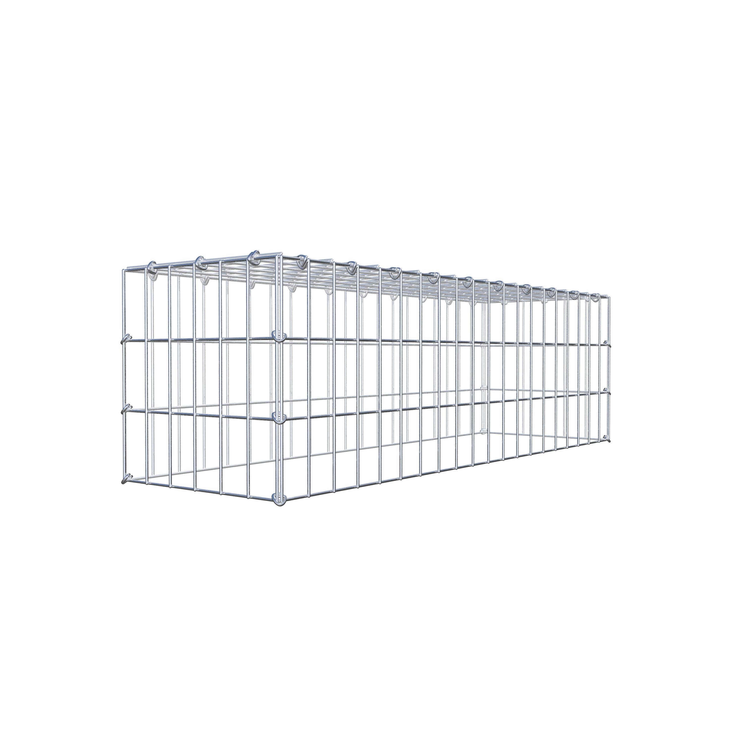 Typ 3 påbyggnadsgabion 100 cm x 30 cm x 30 cm (L x H x D), maskstorlek 5 cm x 10 cm, C-ring
