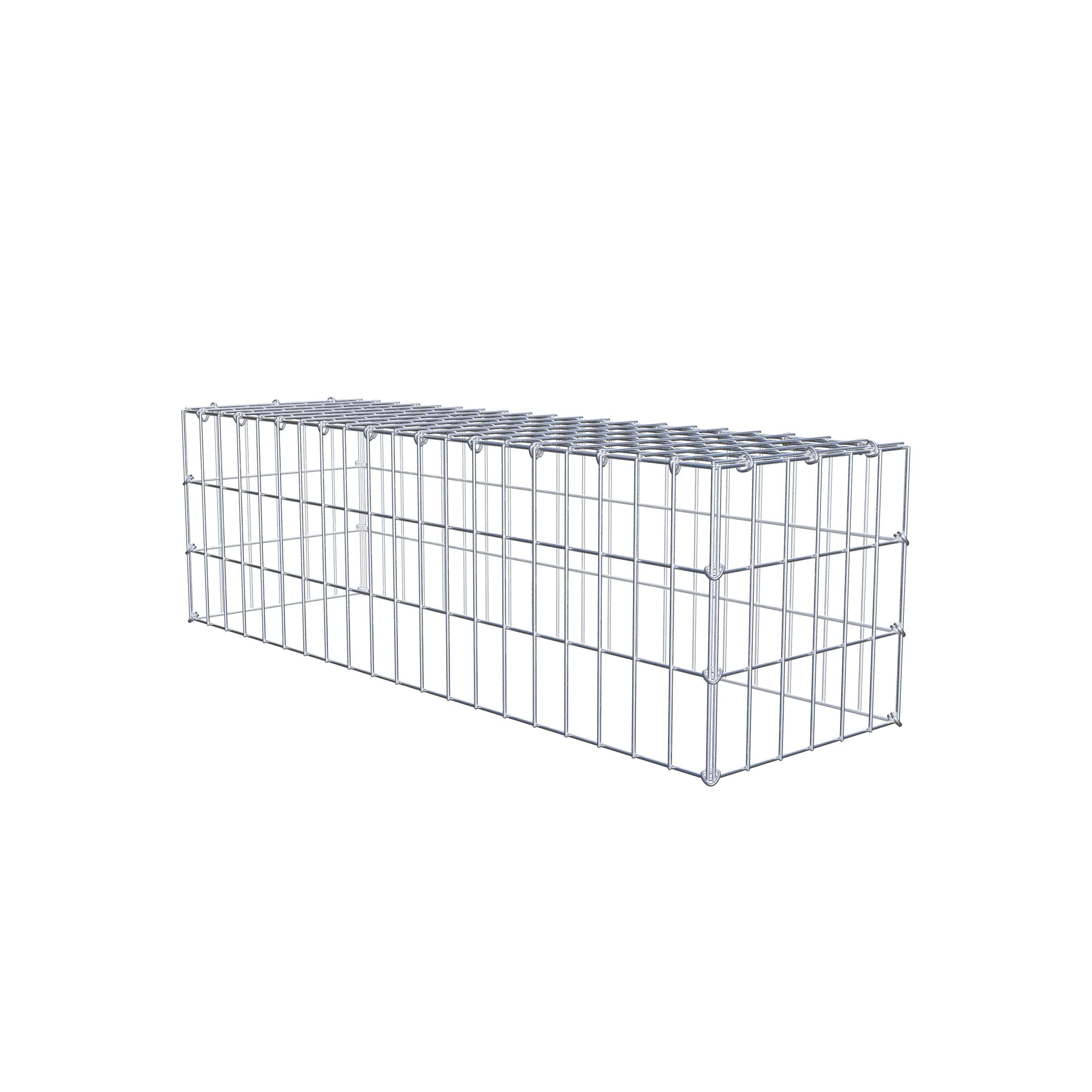 Typ 3 påbyggnadsgabion 100 cm x 30 cm x 30 cm (L x H x D), maskstorlek 5 cm x 10 cm, C-ring