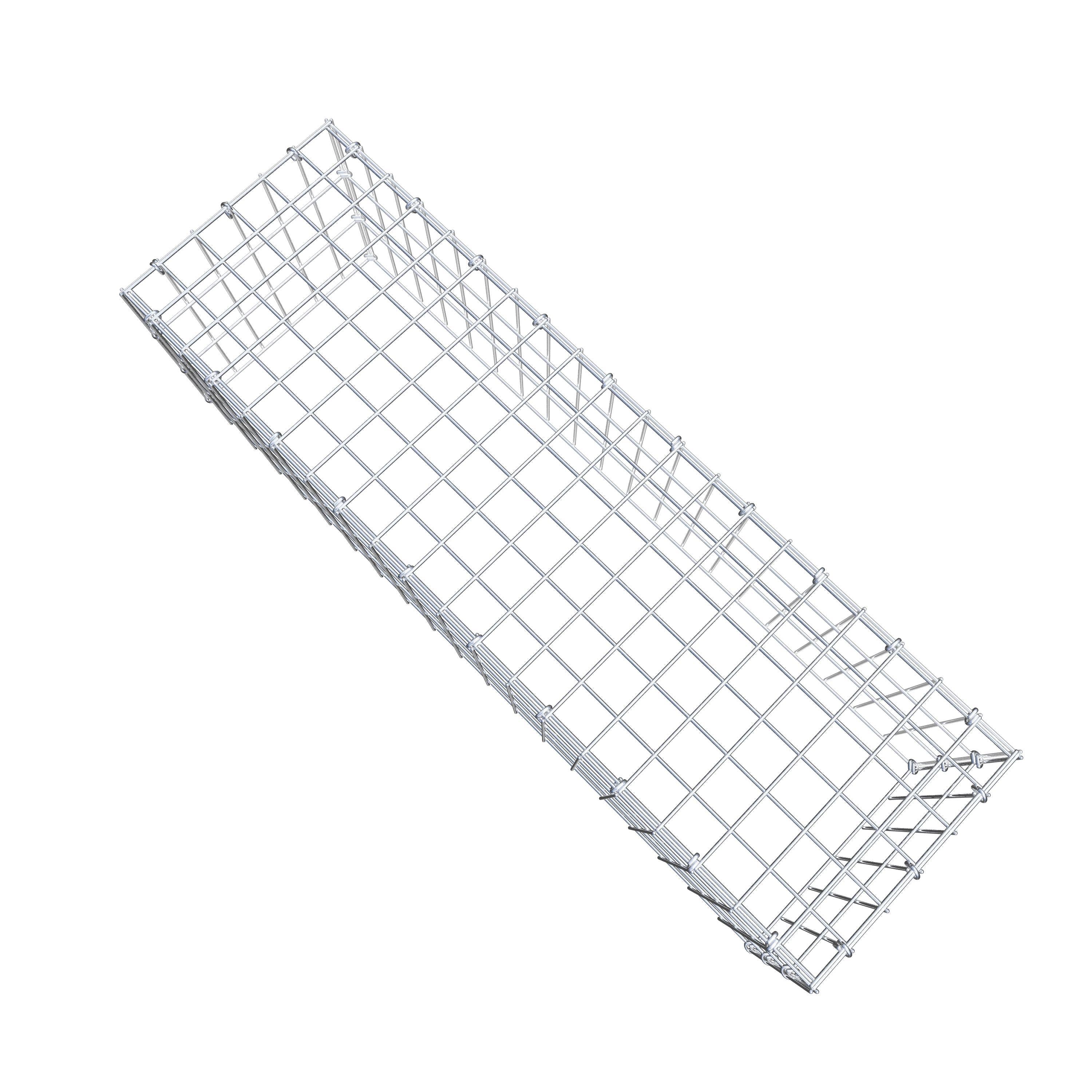 Typ 3 påbyggnadsgabion 100 cm x 30 cm x 30 cm (L x H x D), maskstorlek 5 cm x 10 cm, C-ring