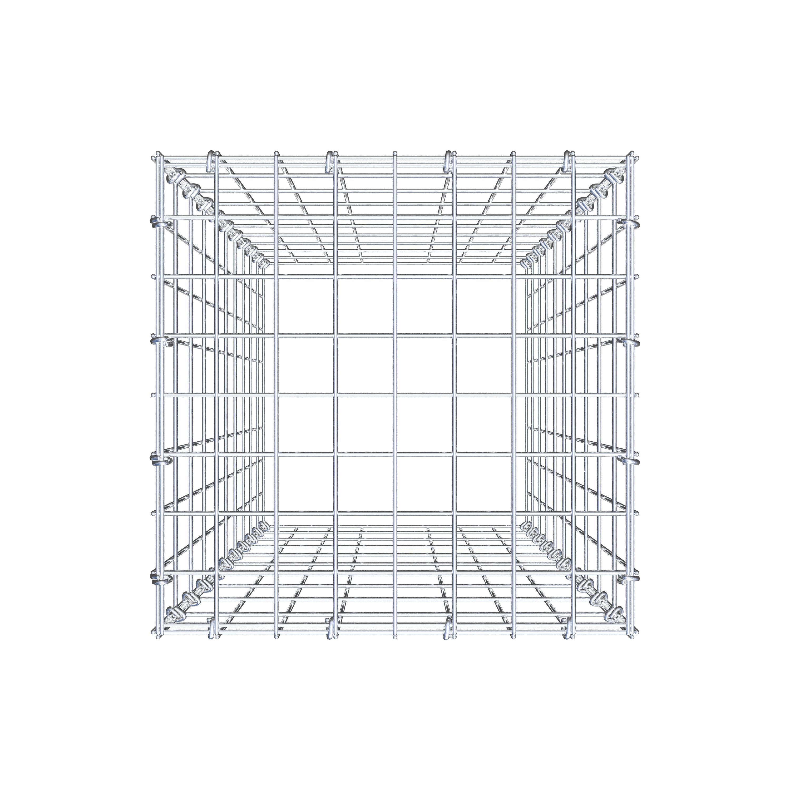 Typ 3 påbyggnadsgabion 100 cm x 40 cm x 40 cm (L x H x D), maskstorlek 5 cm x 10 cm, C-ring