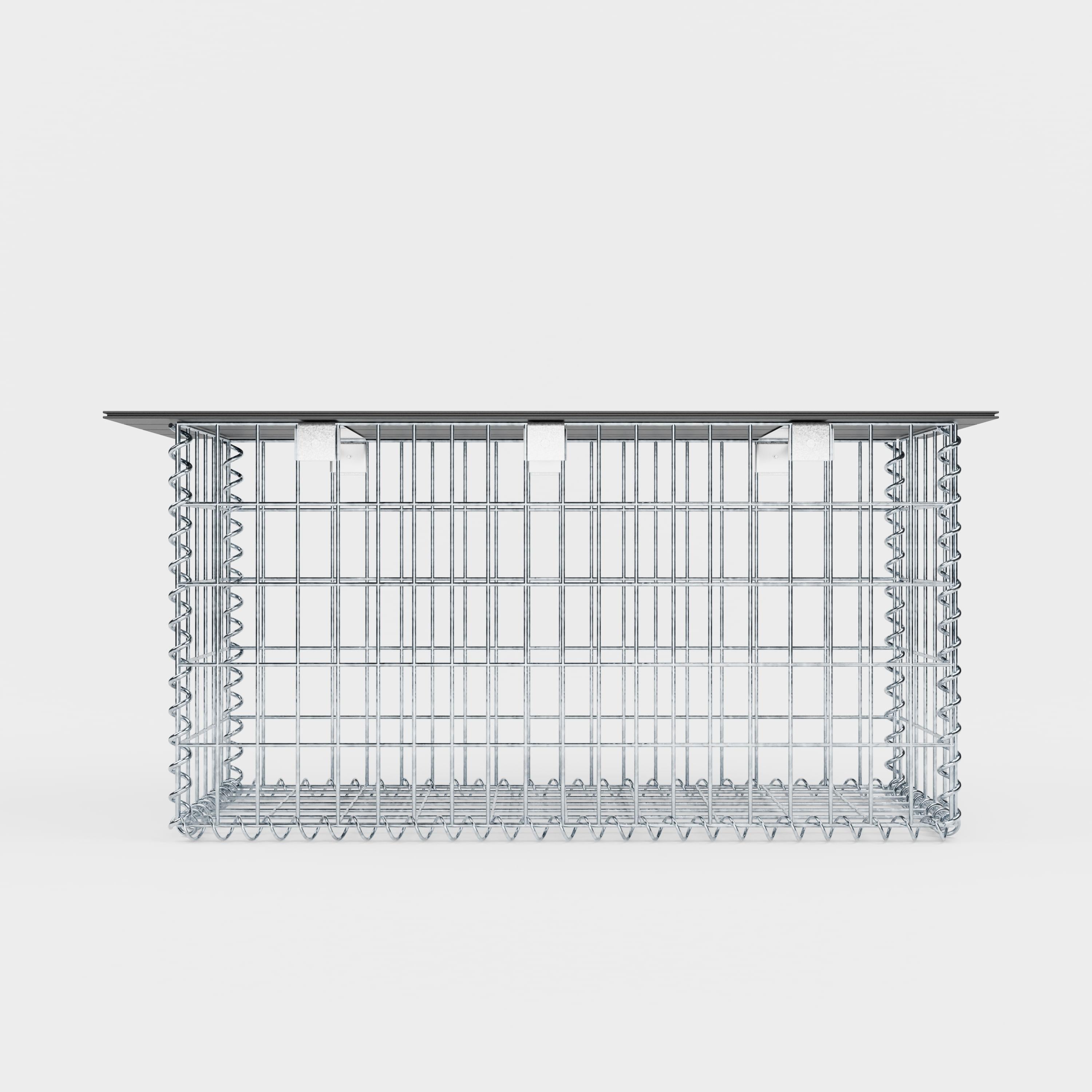 Tuinbank spiraalvormige schanskorf 105 x 50 x 30 cm - MW 5 x 10 cm, met gerecycled bovenblad in antraciet