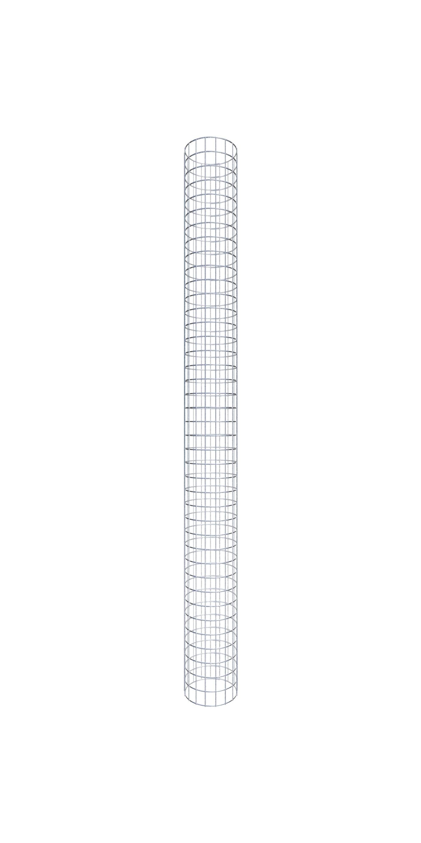 Colonna di gabbioni, rotonda, zincata a caldo, diametro 27 cm, altezza 200 cm, MW 5 cm x 10 cm