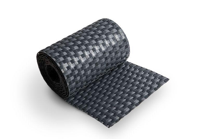 Faixas de privacidade de Polyrattan em antracite MW 5 x 10 cm - 500 cm de comprimento