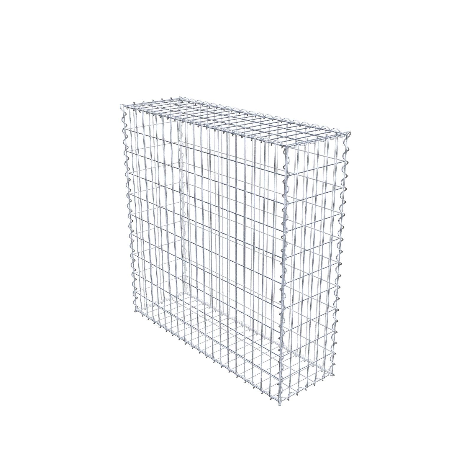 Sats med 2 gabioner 100 cm x 100 cm x 30 cm (L x H x D), maskstorlek 5 x 10 cm, spiral