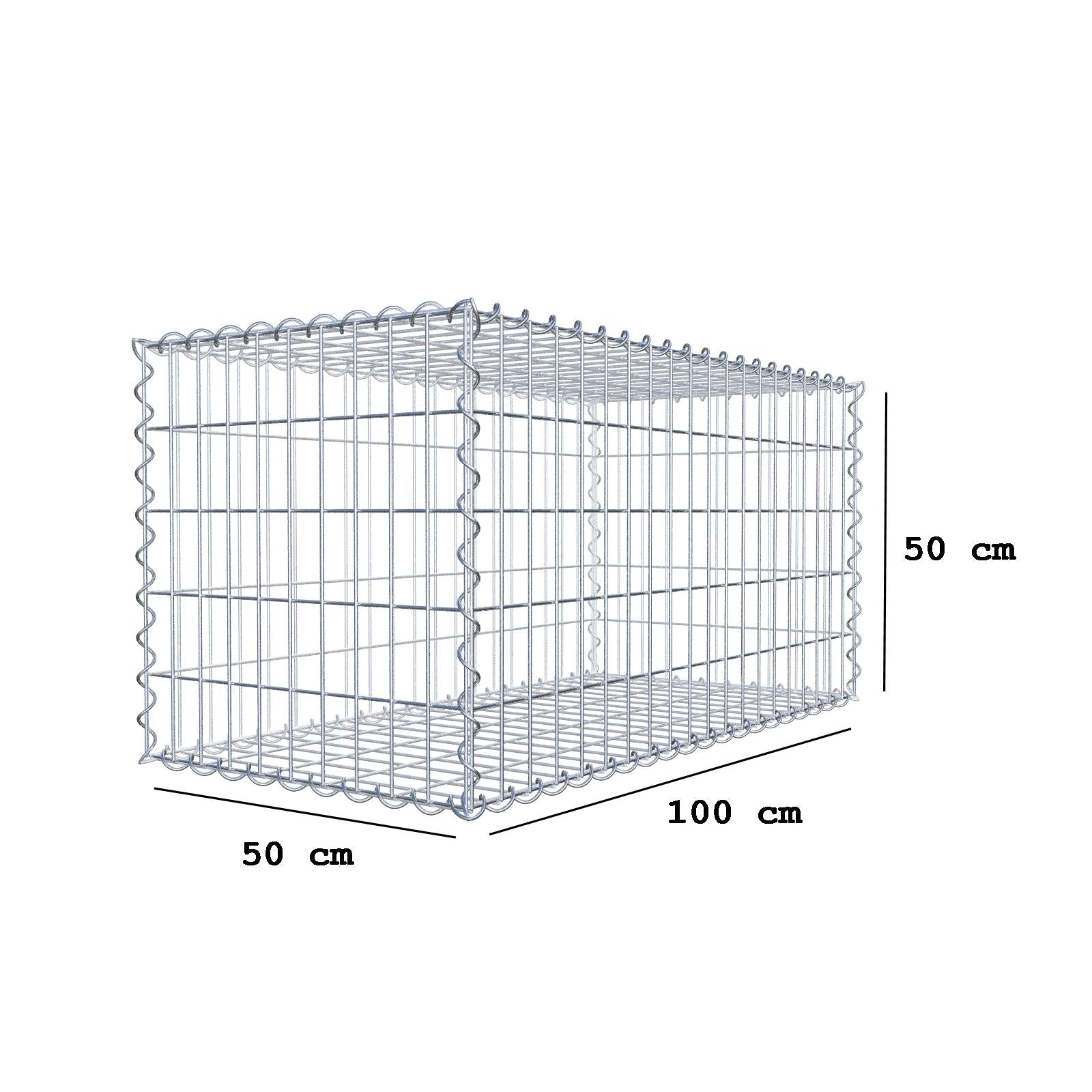 2er Set Gabionen 100 cm x 50 cm x 50 cm (L x H x T), Maschenweite 5 x 10 cm, Spirale