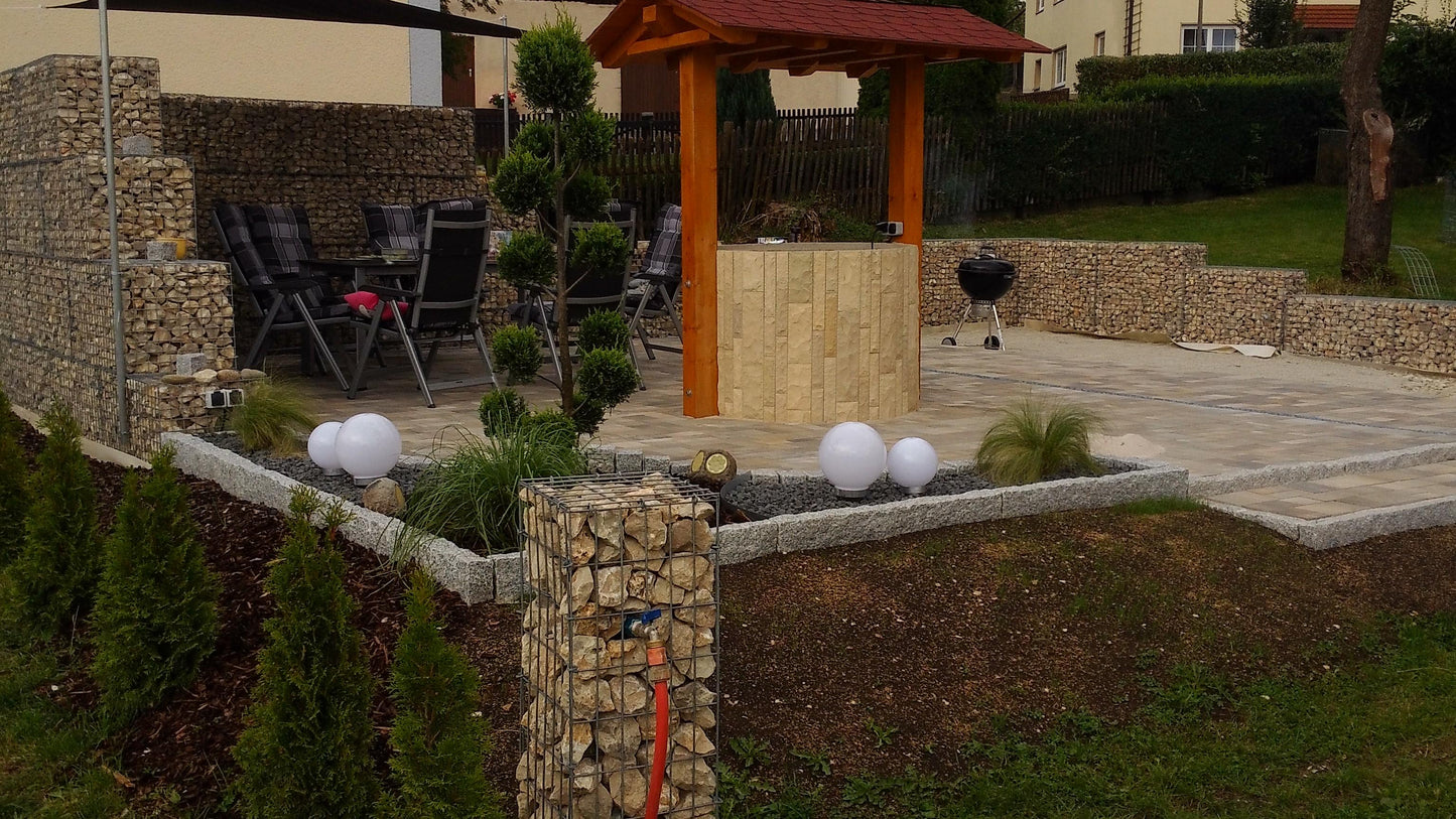 Sæt med 2 gabioner 100 cm x 50 cm x 50 cm (L x H x D), maskestørrelse 5 x 5 cm, spiralformet