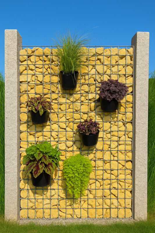 Gabion hangpot voor bloemen en planten 15 cm x 15 cm x 15 cm (L x H x D)